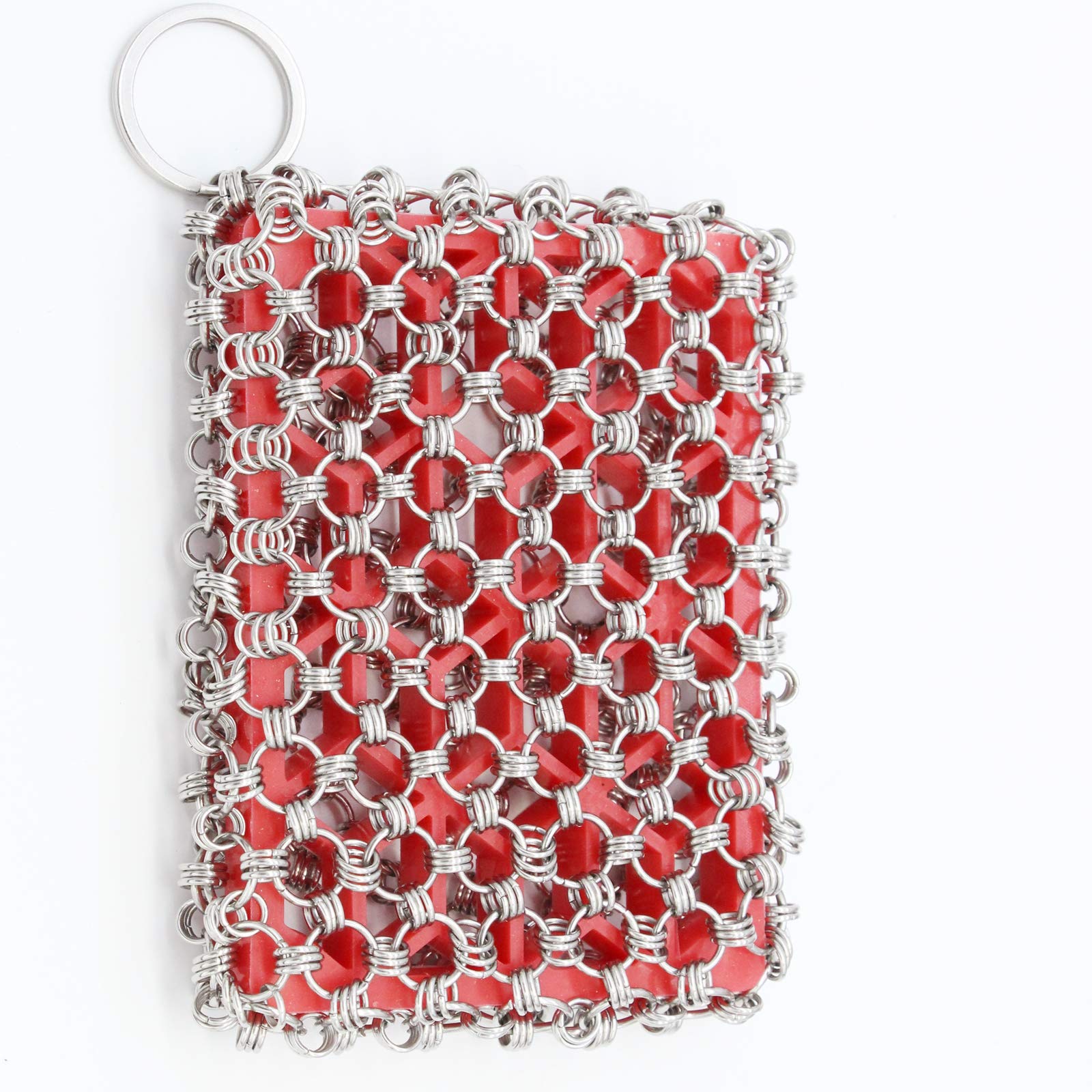 Stainless Steel Chain Brush for Cast Iron Pans - Kitchen Scrubber for Cleaning Utensils & Cookware