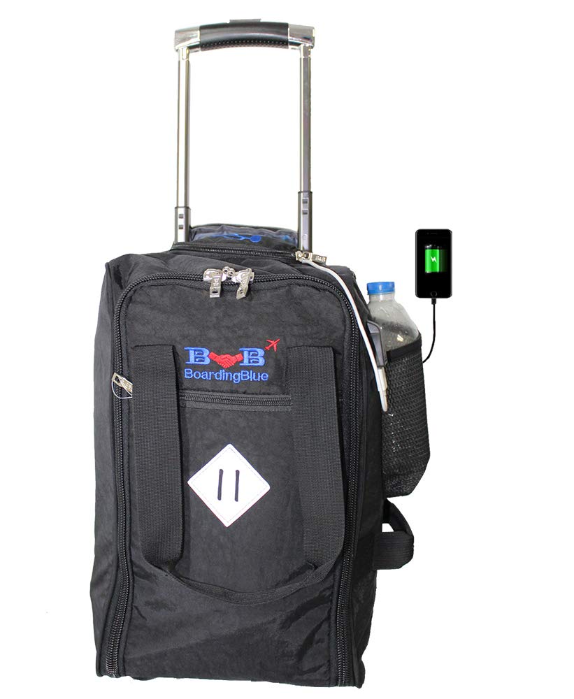 United Airlines Approved 17-Inch Rolling Under Seat Duffel Bag - Compact Carry-On Luggage for Air Travel, Business Trips & Weekend Getaways (Black)