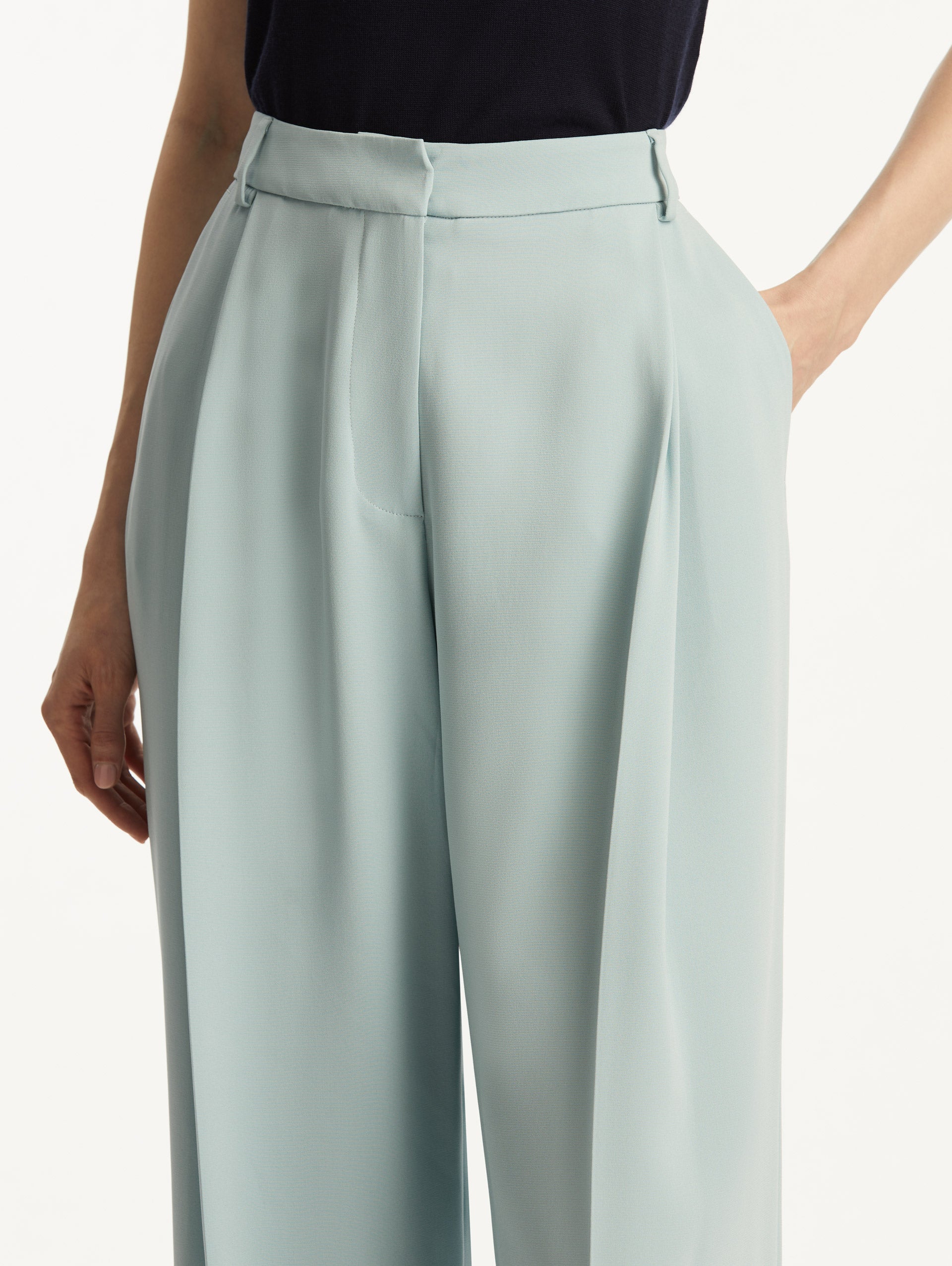 Luxury Wide Leg Silk Georgette Pants for Women - Elegant High Waist Palazzo Trousers for Office, Party & Special Occasions