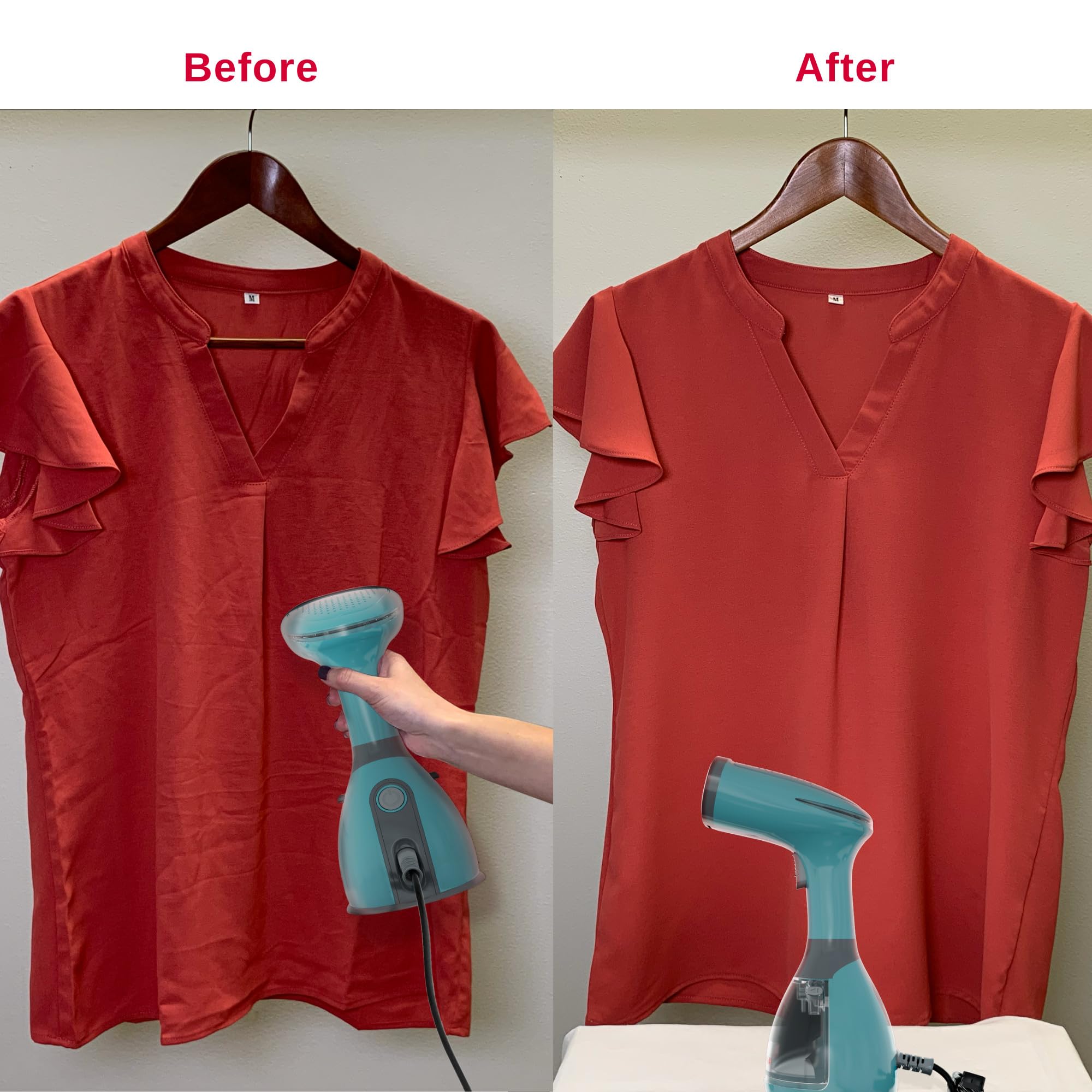 Portable Handheld Garment Steamer - Quick Wrinkle Remover for Clothes, Dresses & Suits - Perfect for Travel, Home & Office Use