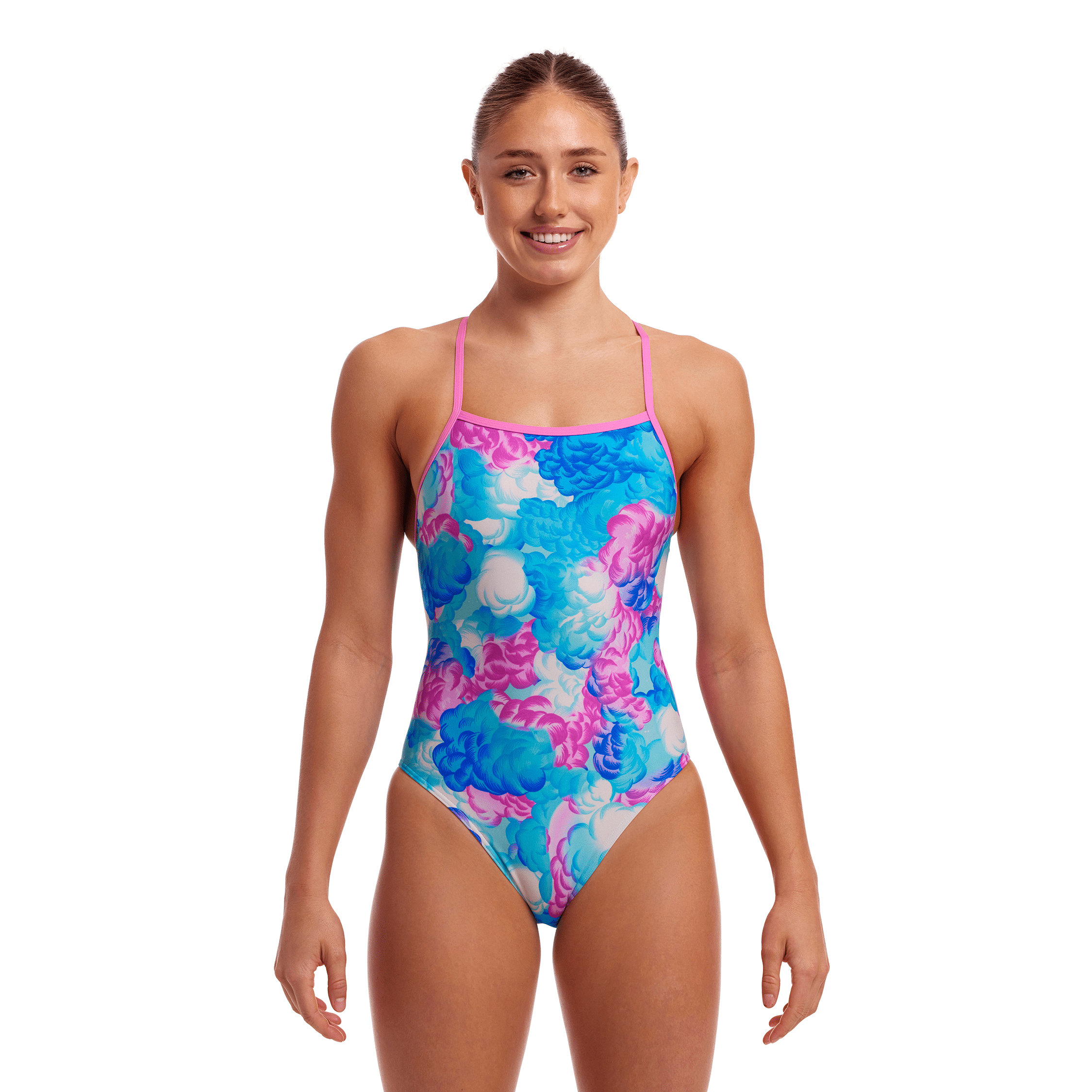 Funkita Cloud Street Tie Me Tight Women's One Piece Swimsuit - Stylish & Comfortable for Beach, Pool & Summer Vacations