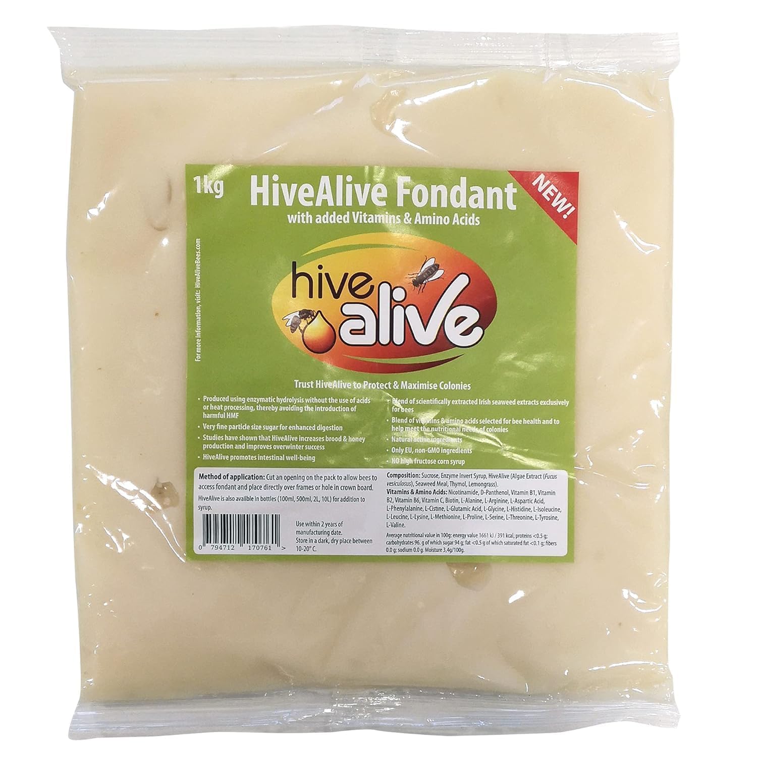 Hive Alive Fondant Bee Food Supplement – Easy-to-Use Winter Bee Feed Enhancer Prevents Starvation & Boosts Gut Health – 15 Pack for Beekeeping & Overwintering Hive Maintenance