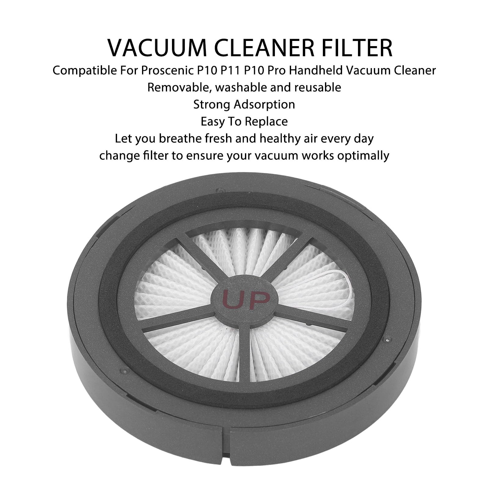 Proscenic P10 P11 P10 Pro Vacuum Cleaner HEPA Filter Replacement - Genuine OEM Handheld Vacuum Accessories & Spare Parts - Perfect for Pet Hair, Dust & Allergies - Home, Car & Office Cleaning