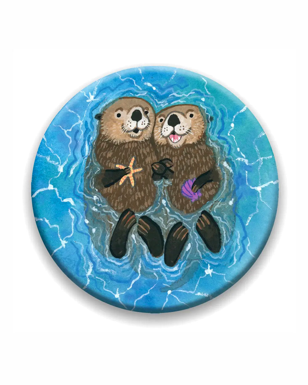 Adorable Otters Holding Hands Fridge Magnet - Perfect for Home, Office & Gifts | Cute Animal Decor for Refrigerators, Lockers & Whiteboards