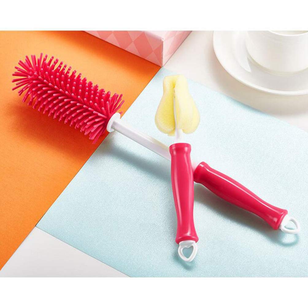 2-Pack Silicone Pacifier & Bottle Cleaning Brushes - Soft Sponge Brush for Baby Bottles, Nipples, and Small Feeding Accessories - Perfect for Newborns, Infants, and Toddlers - Dishwasher Safe & BPA-Free