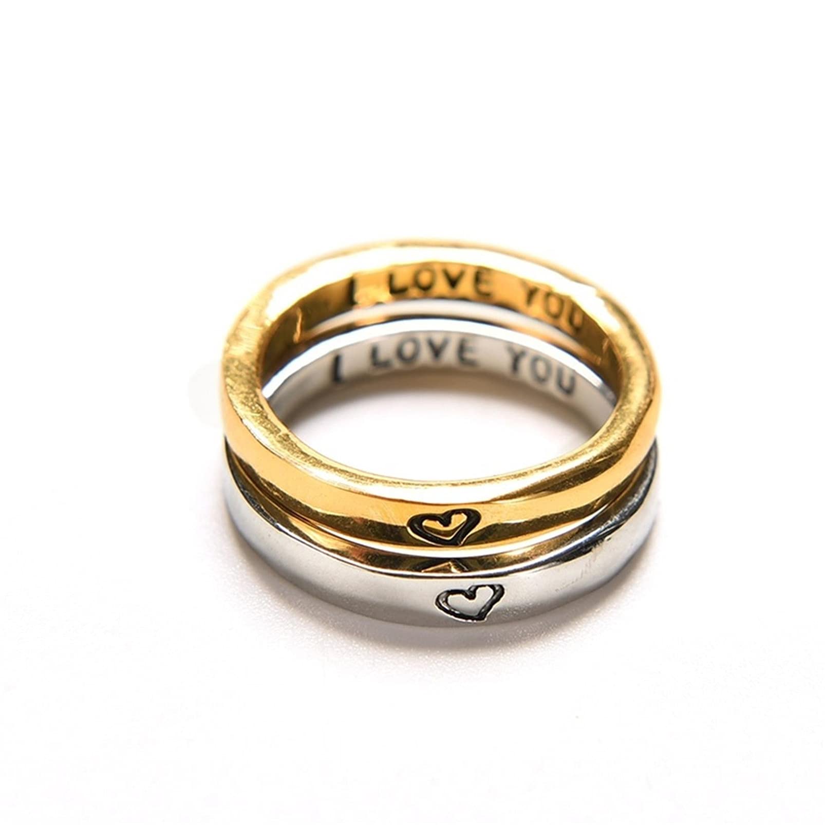 I Love You Matching Couple Rings - Endless Love Wedding & Engagement Promise Rings for Bridal Jewelry - Perfect for Anniversaries, Proposals & Romantic Gifts