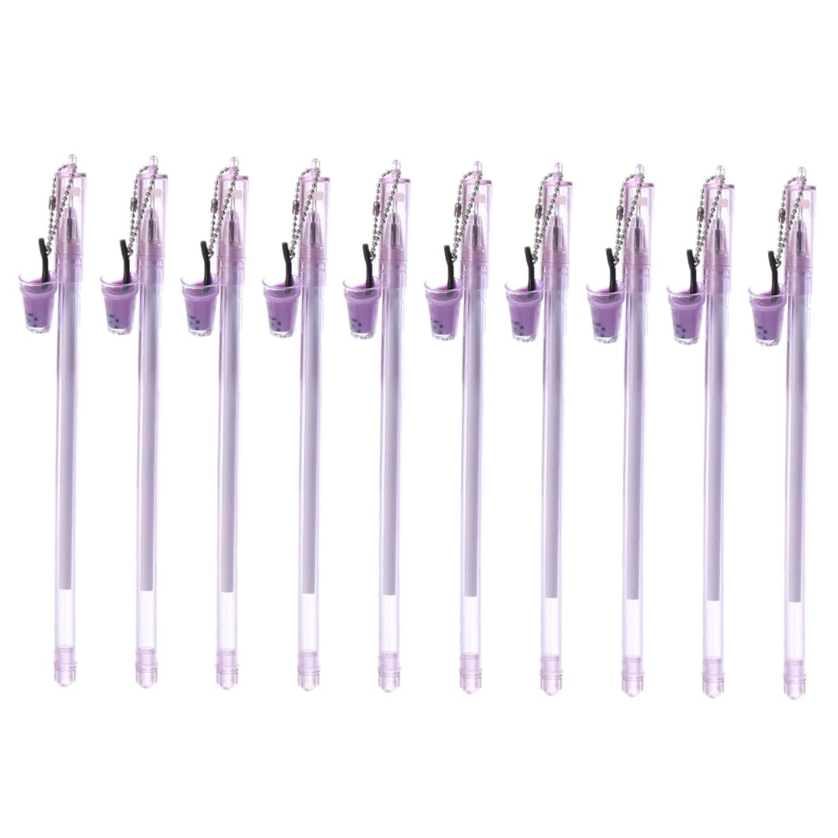 Parliky 10 Pack Smooth Writing Gel Ink Rollerball Pens with Pendant - Office, School, Journaling & Note Taking Supplies
