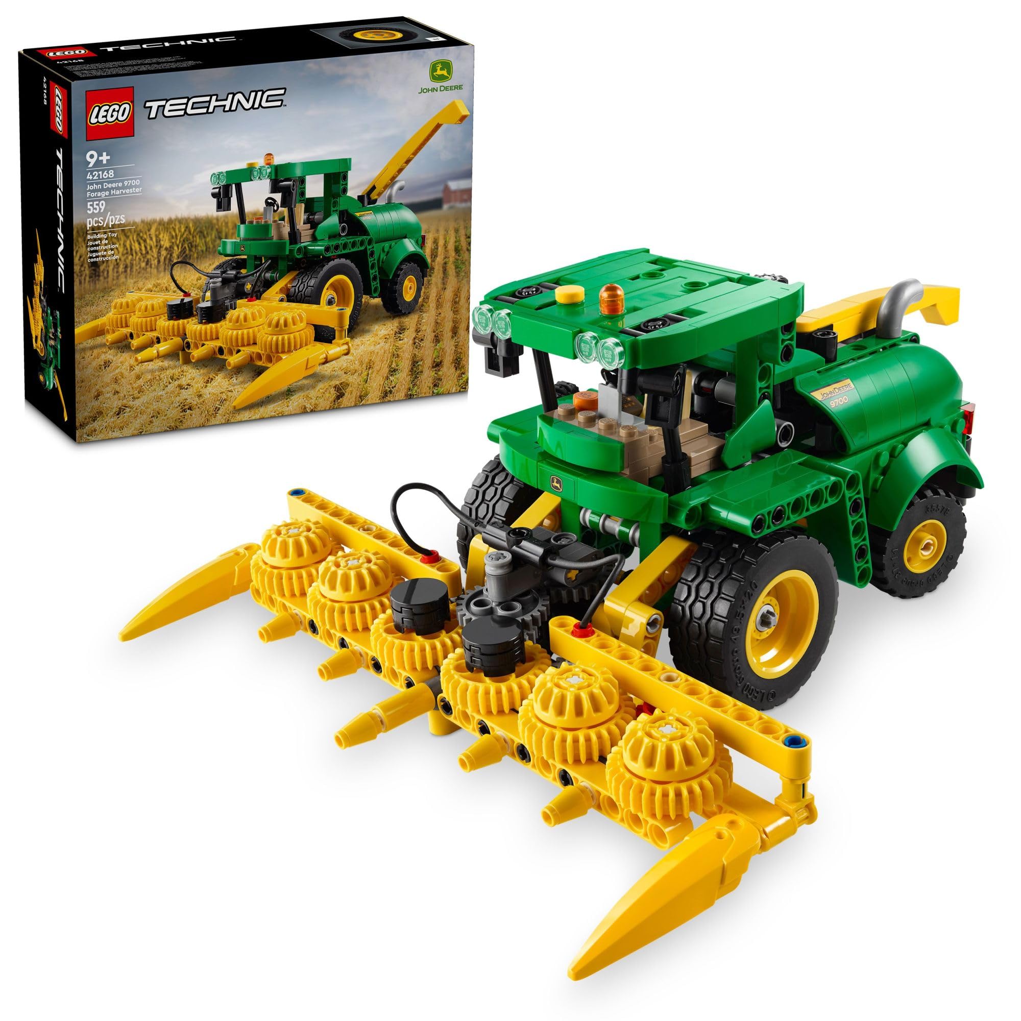 LEGO Technic John Deere 9700 Forage Harvester Tractor Toy Building Set - STEM Educational Farm Vehicle Model Kit for Kids Ages 9+ (42168) | Perfect for Creative Play, Birthday Gifts & Farm-Themed Collections