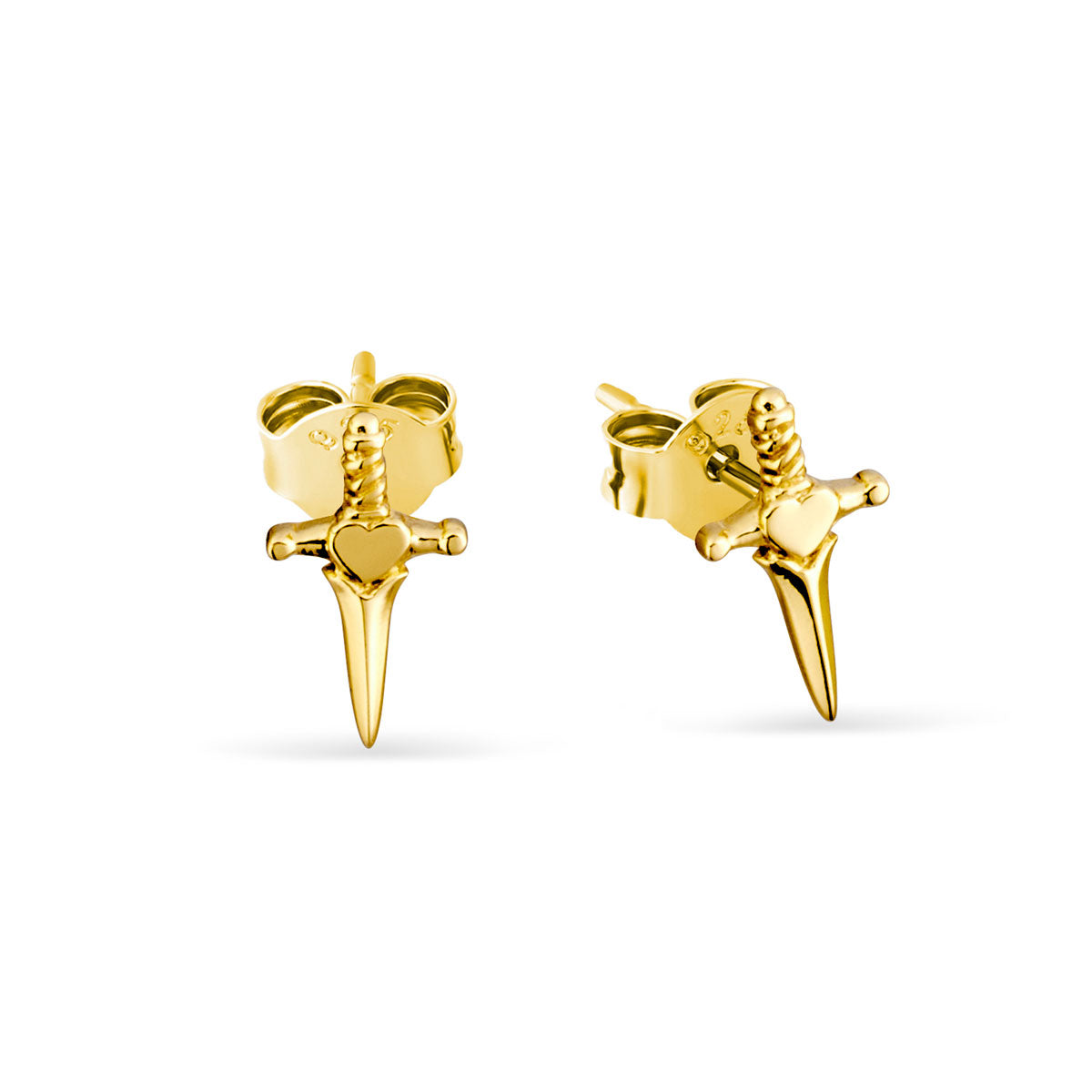 Guarded Heart Stud Earrings - 14K Gold Plated Hypoallergenic Earrings for Women | Perfect for Valentine's Day Gifts, Anniversary Presents & Everyday Wear