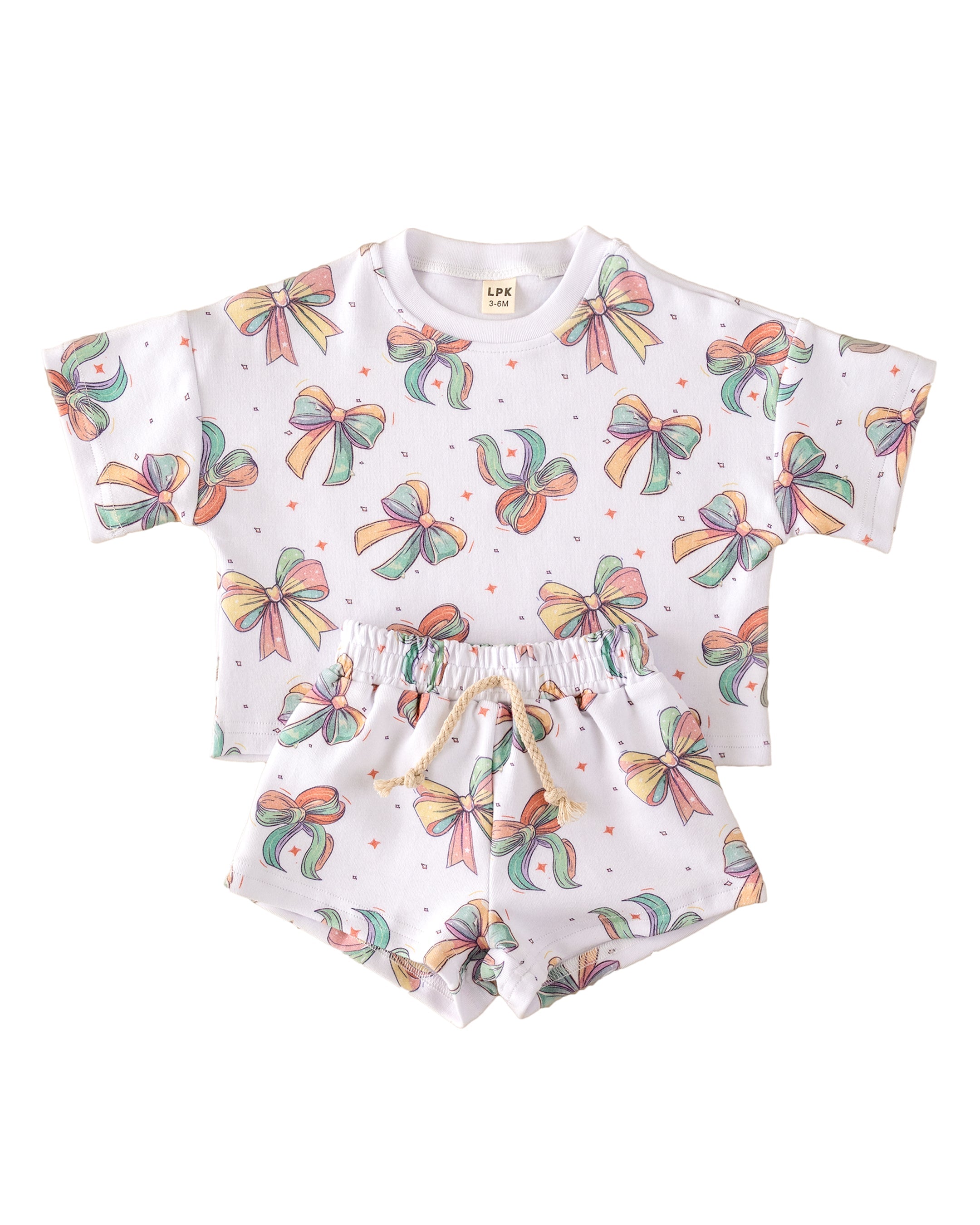 Happy Bows Women's Summer Shorts Set - Casual 2-Piece Outfit for Beach, Vacation & Lounge Wear
