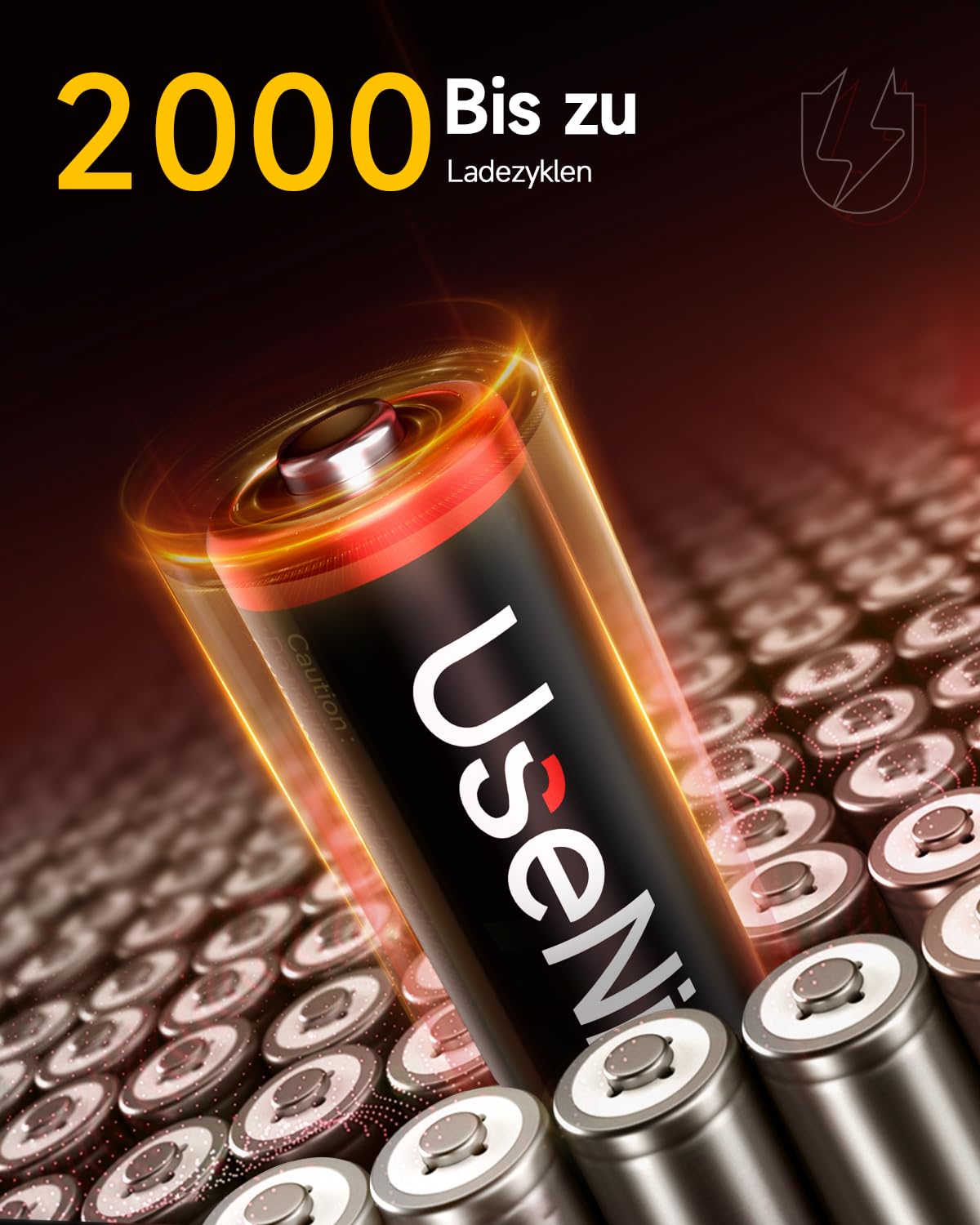 UseNiy Rechargeable Lithium AA Batteries with Charger - 4 Pack 3600mWh High Capacity 1.5V AA Batteries, Long Lasting Lithium Mignon AA Batteries with Built-in Storage Case - Perfect for Cameras, Flashlights, Toys, and Electronic Devices