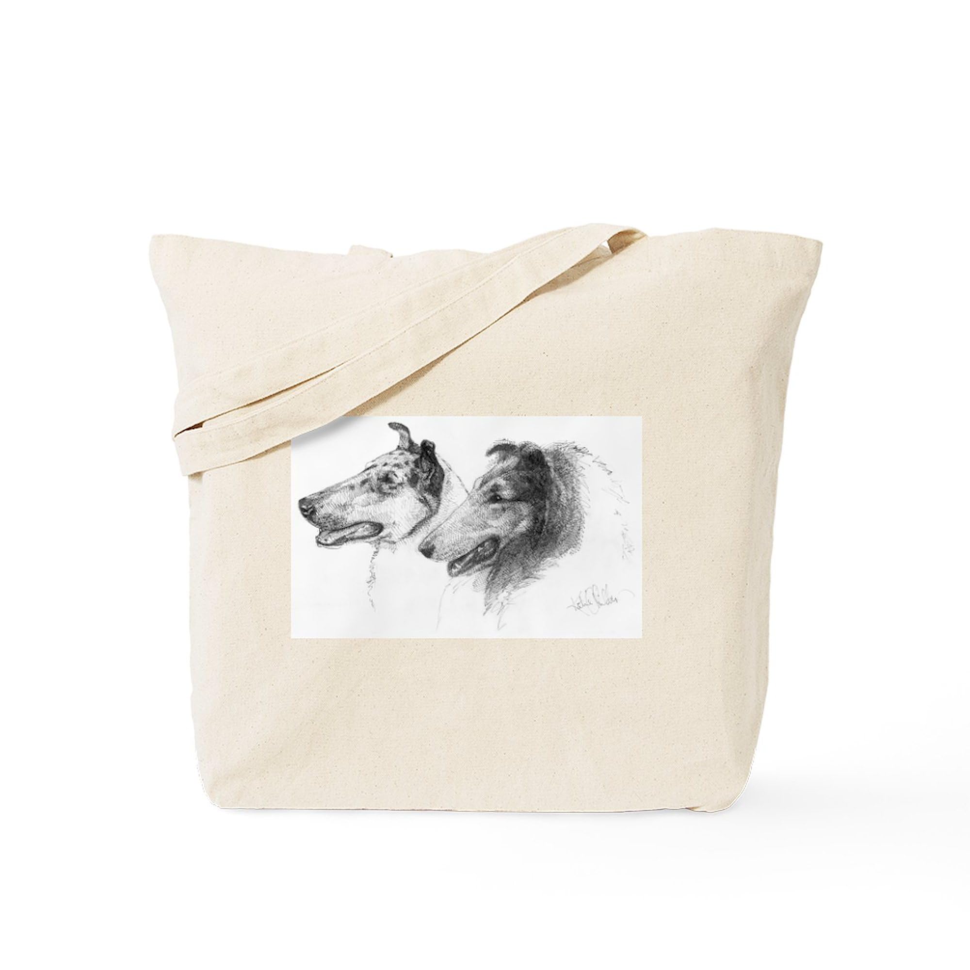 Rough & Smooth Collies Tote Bag - Natural Canvas Reusable Shopping Bag for Groceries, Beach & Daily Use | Eco-Friendly Cotton Tote with Dog Lover Design