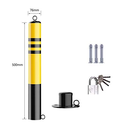 Removable Parking Barrier Lock - 50 x 7.6cm Manual Bollard for Road & Driveway Security | Durable Car Block Interceptor for Parking Lots, Garages & Private Properties