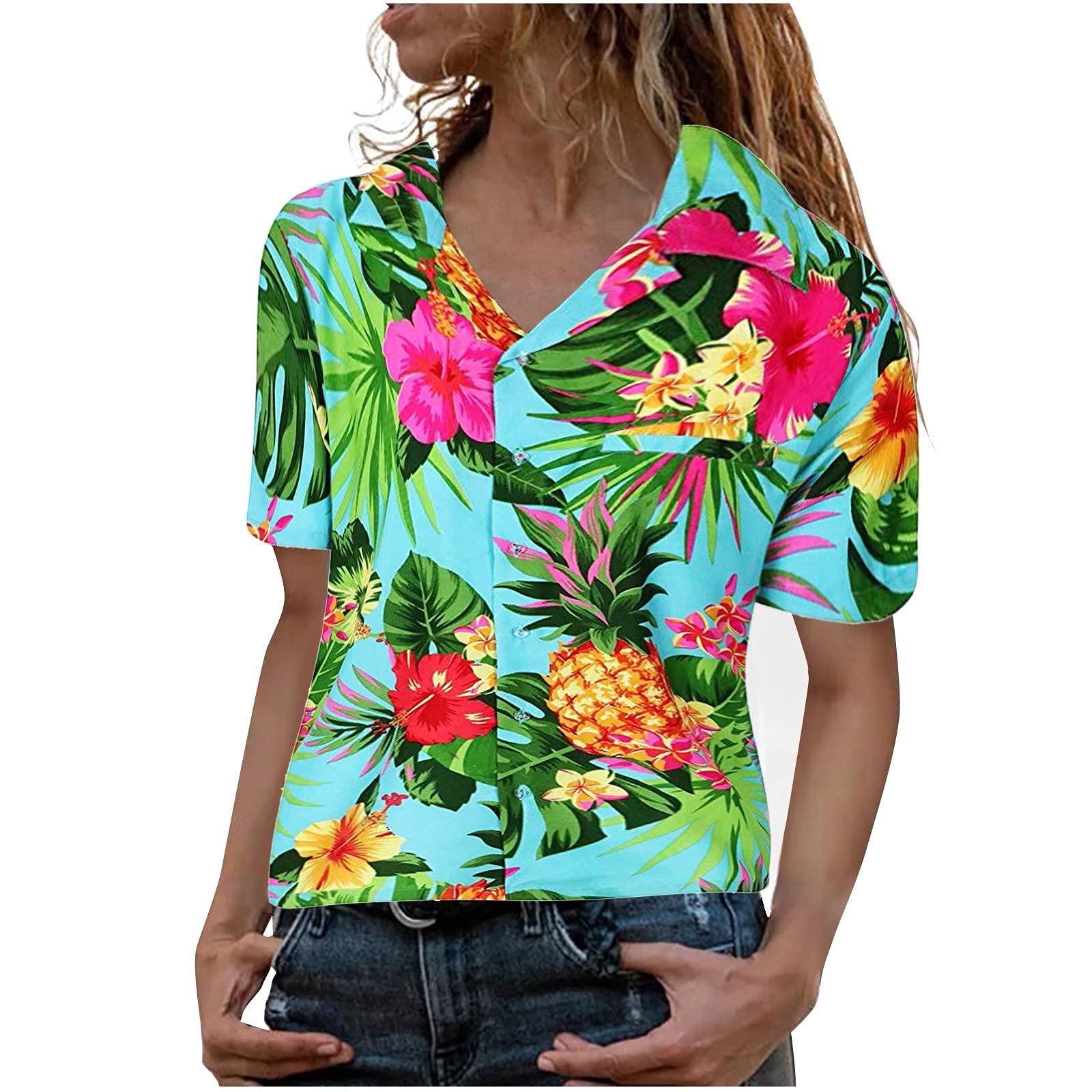 Women's Floral Print Blouses - Casual Tunic Tops for Summer & Fall | Crewneck T-Shirts & Workout Tank Tops | Perfect for Office Wear, Weekend Outings & Gym Sessions