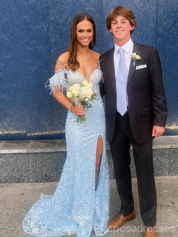 Stunning Blue Mermaid Off-Shoulder Long Prom Dress for Women | Elegant Evening Gown for Party, Homecoming & Special Occasions | Style 13697