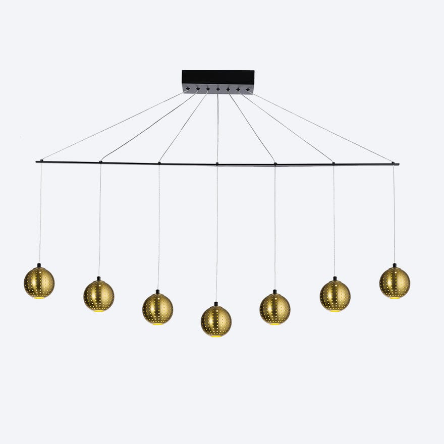 ZORO LINEAR 7 LED Pendant Light with Yosh Shade - Dimmable Modern Lighting Fixture for Kitchen Island, Dining Room, and Living Room