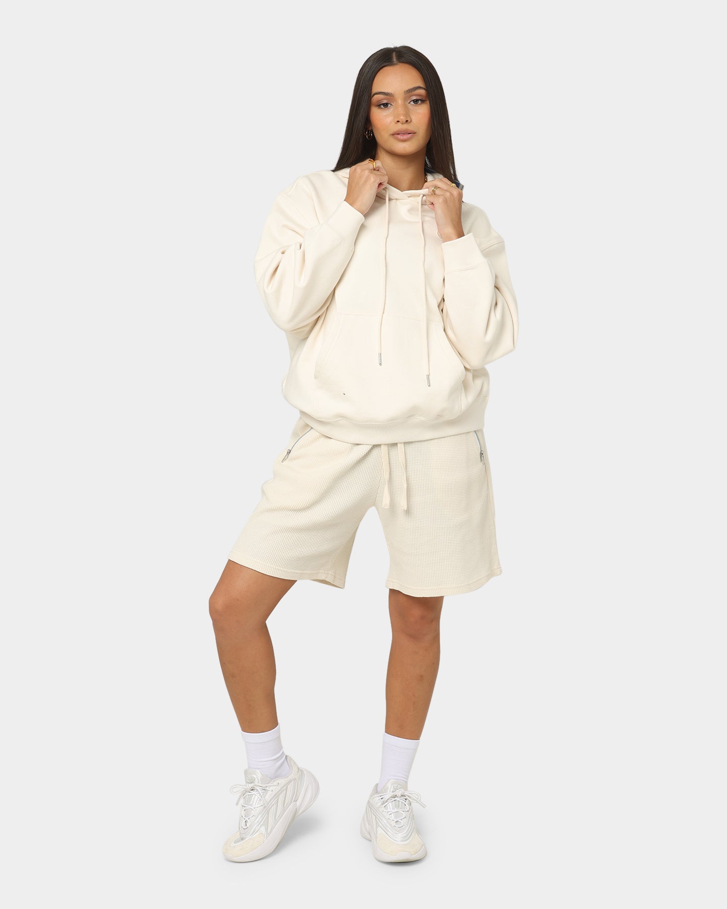 Adidas Women's No Dye Hoodie - Eco-Friendly Undyed Cotton Sweatshirt for Casual Wear & Gym Workouts