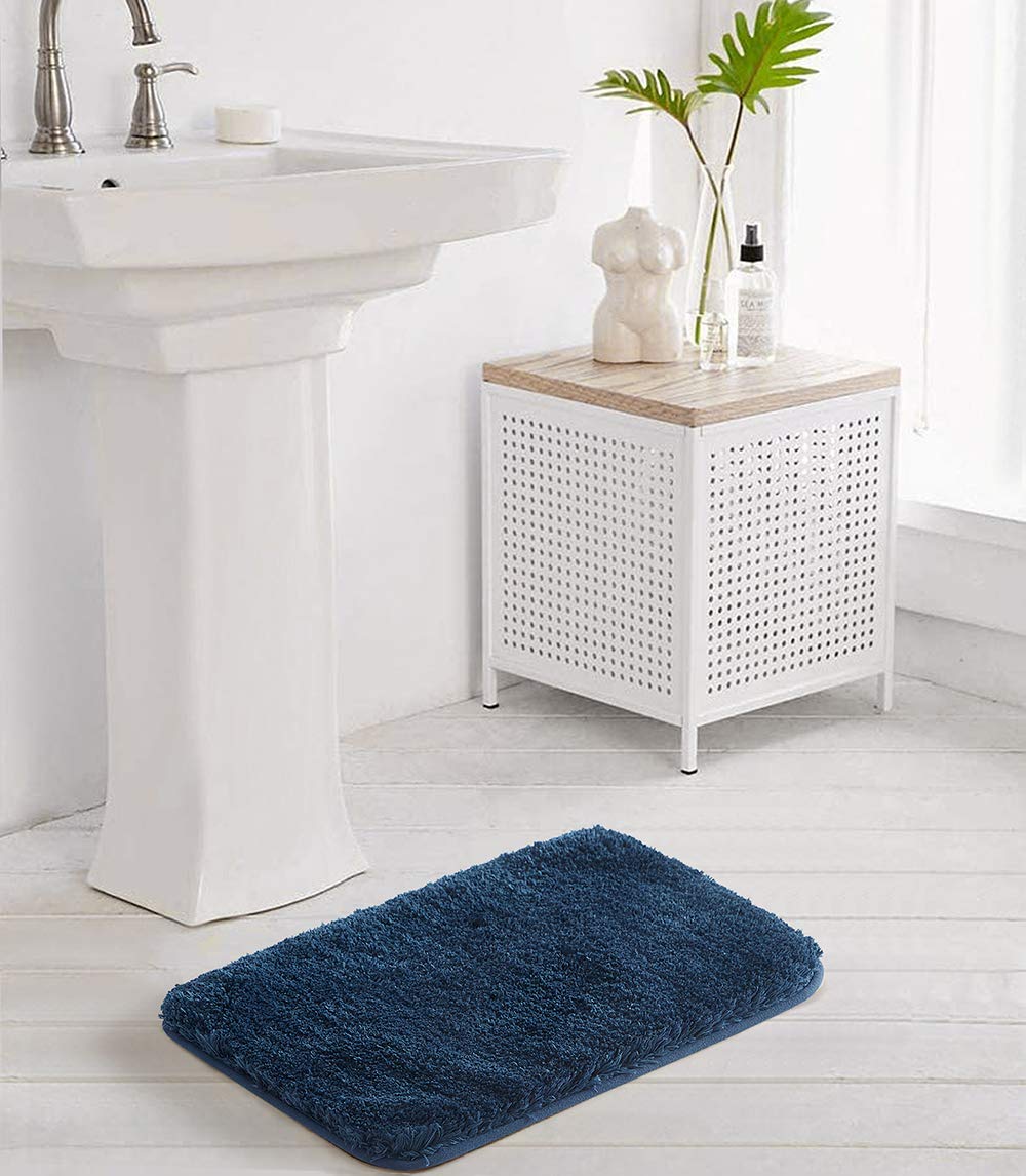 Non-Slip Bathroom Rug - Super Absorbent Soft Microfiber Shaggy Bath Mat (16