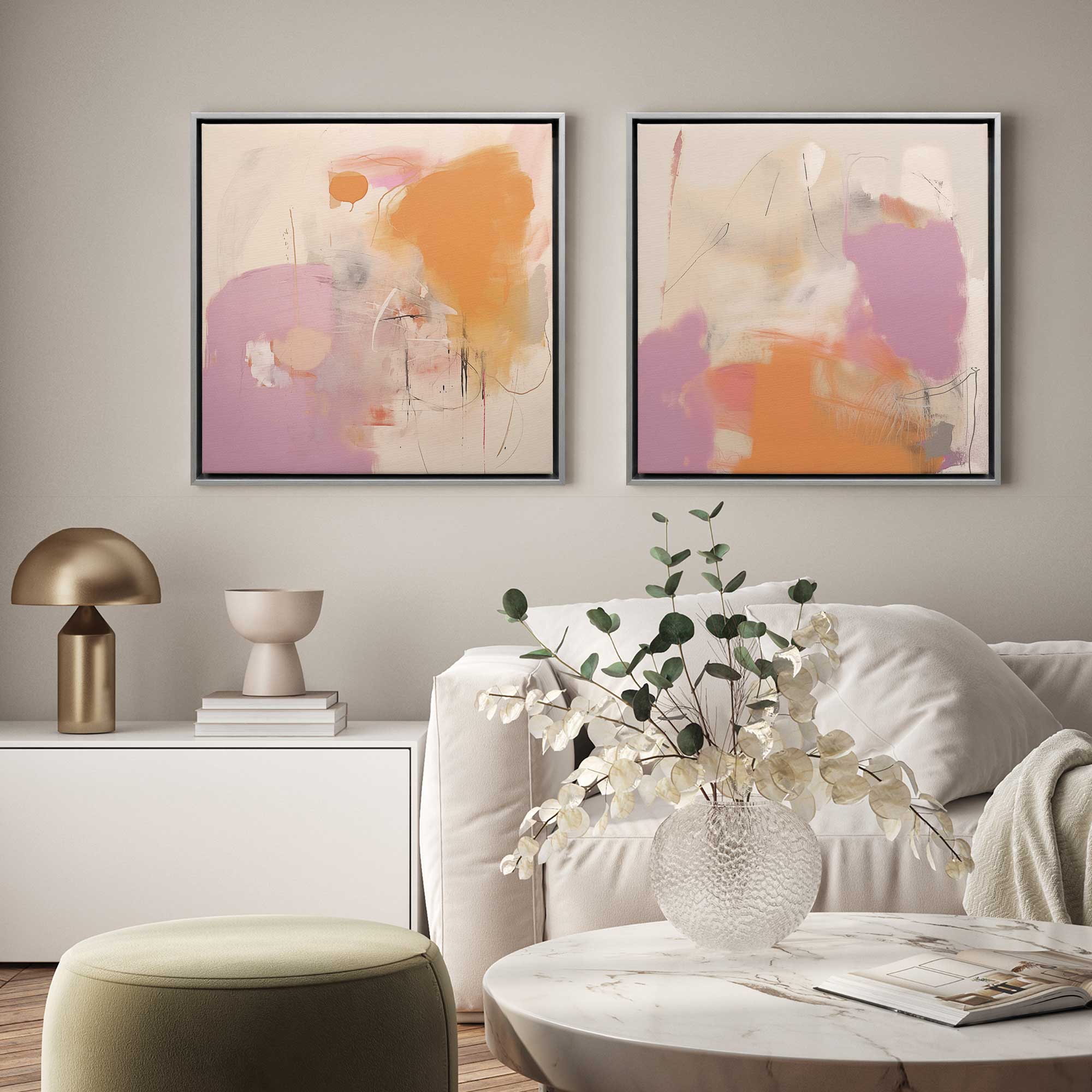 Premium Cotton Candy Delight Canvas Art Set of 2 - Sweet Home Decor for Bedroom, Living Room & Nursery Wall
