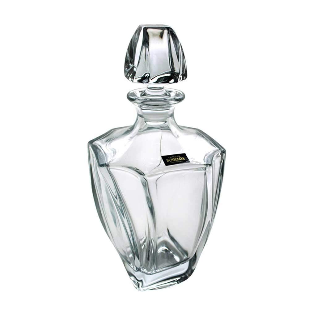 Premium 680ML Crystal Whiskey Decanter with Glass Stopper - Elegant Bourbon, Brandy & Wine Carafe for Home Bar, Gifts & Entertaining - Modern Glass Liquor Dispenser for Parties, Dining & Collections