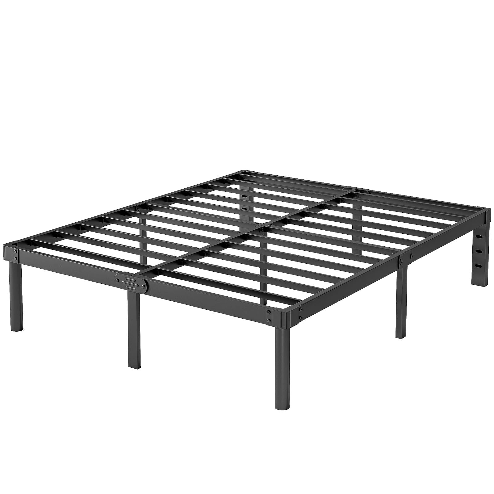Full Size Bed Frame 18 Inch Height - Heavy Duty Metal Platform Bed with Mattress Foundation, No Box Spring Needed - Easy Assembly, Noise Free, Black (4003-18B) - Perfect for Guest Rooms, Dorms & Small Bedrooms