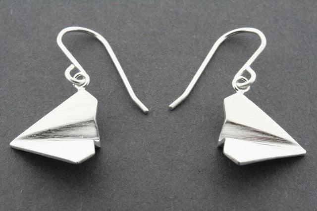 Stylish Paper Airplane Earrings in Sterling Silver - Perfect for Everyday Wear & Gift Giving