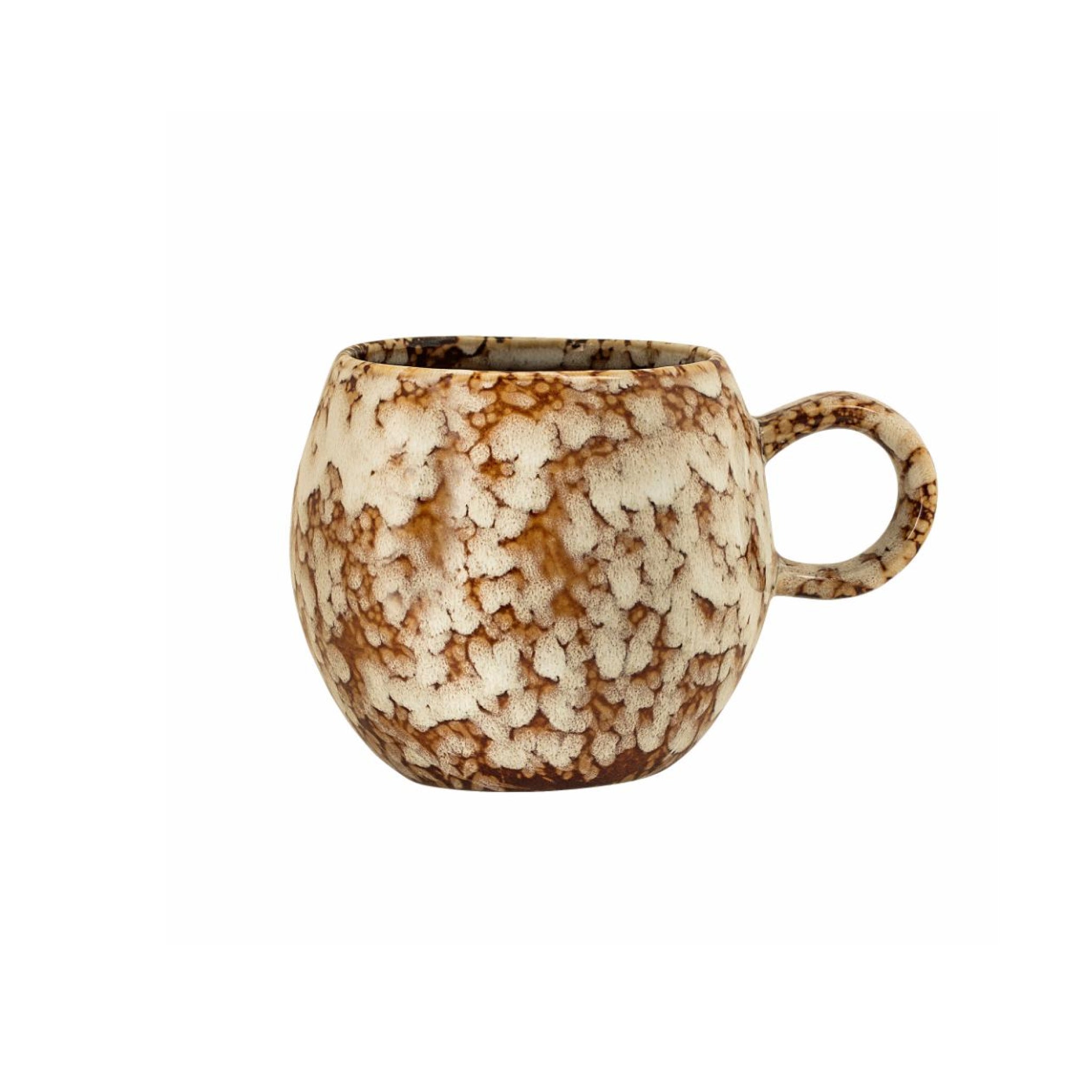 Bloomingville Paula Stoneware Coffee Mug - Brown Speckled Ceramic Cup for Tea, Hot Drinks - Perfect for Home, Office & Cafe Use