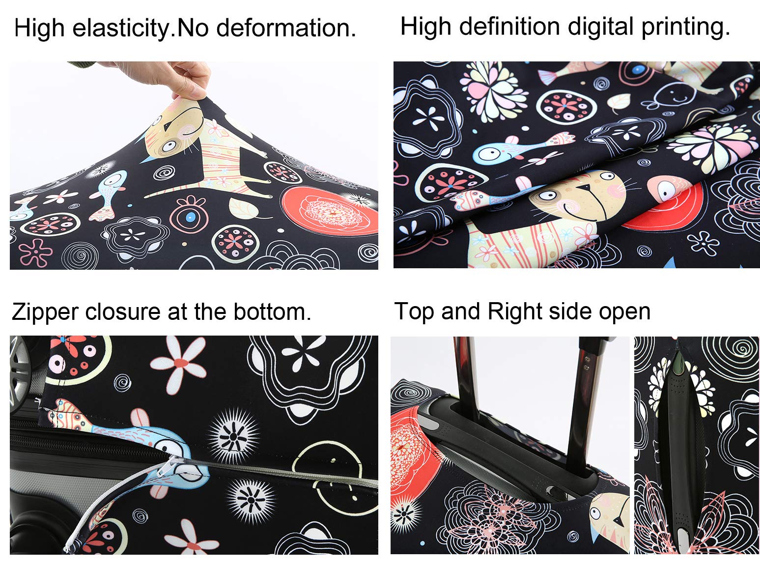 3D Animal Spandex Luggage Cover - Peacock Design Suitcase Protector for 18-20 Inch Travel Bags | Washable & Durable | Perfect for Airplane Travel, Vacation & Business Trips