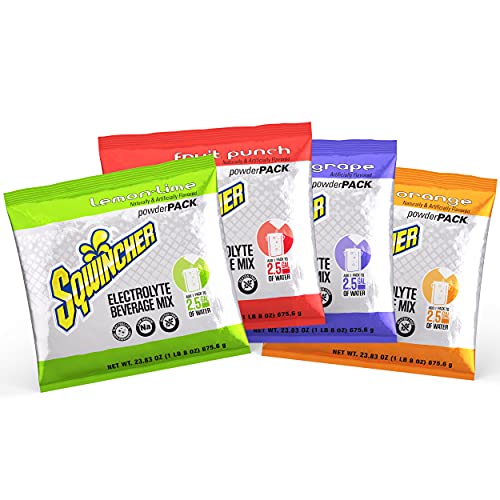 Sqwincher Electrolyte Powder Pack - Assorted Flavor Hydration Drink Mix, 23.83 oz (Pack of 32) | Ideal for Sports, Workouts & Outdoor Activities