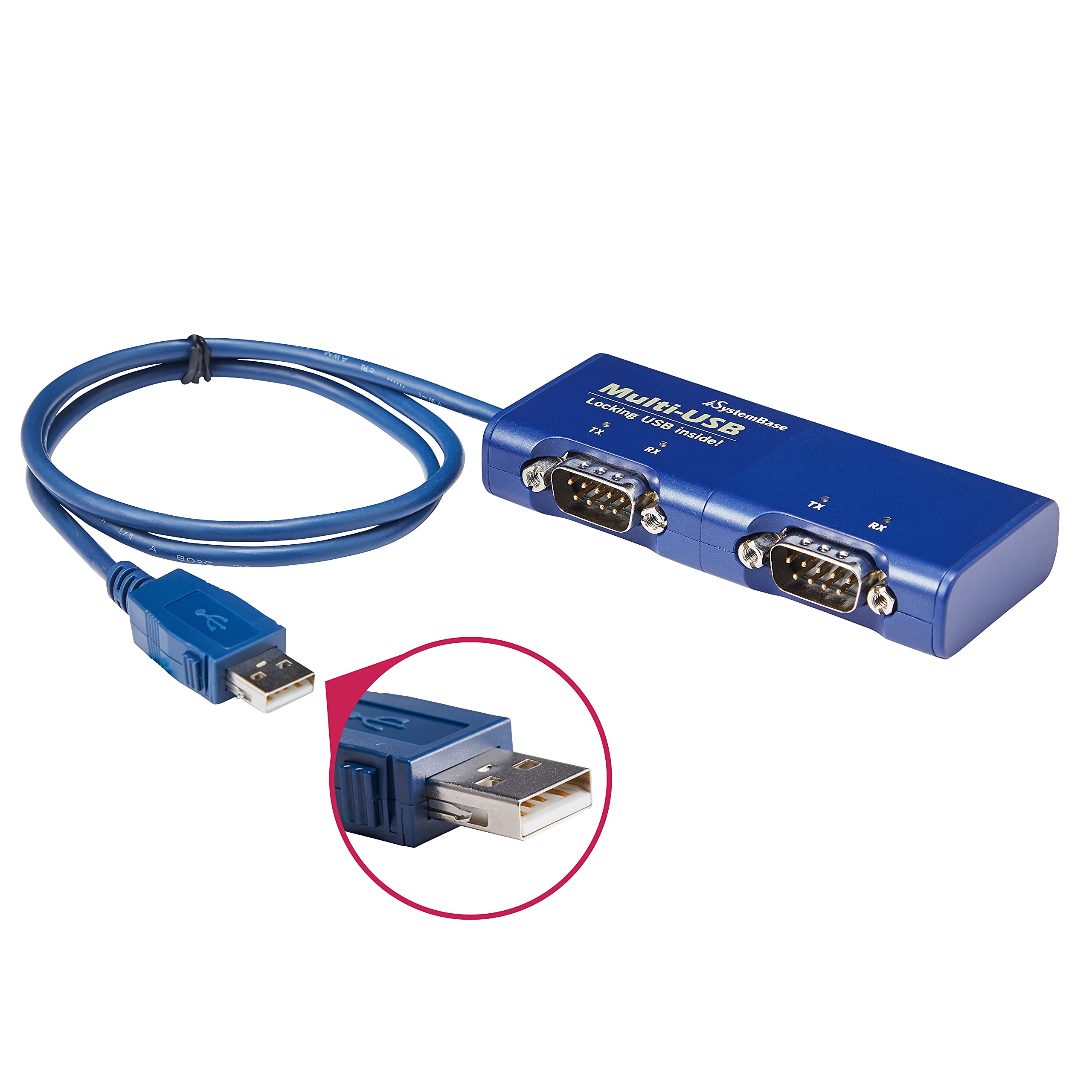 USB to RS232 Adapter - 2 Ports DB9 Male Cable (0.6m) for Industrial Equipment