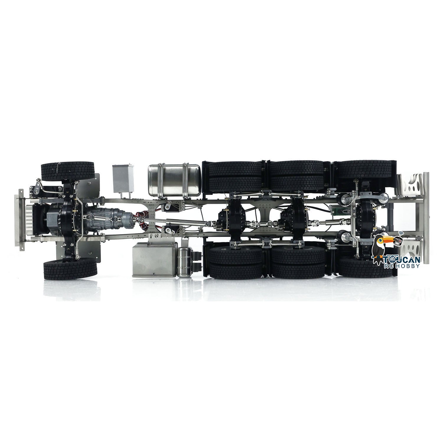 1/14 Scale Metal 8x8 Chassis for 770S JX F1650 Crane RC Trucks & Electric Cars - with Light/Sound System & 3-Speed Transmission - DIY Model Kit for RC Enthusiasts - Perfect for Off-Road Crawling and Heavy-Duty Simulation