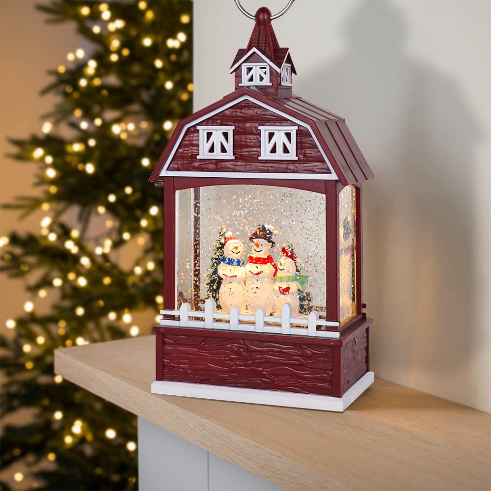 Eldnacele Musical Snow Globe Lantern with Timer - USB/Battery Operated Swirling Singing Water Glitter Light for Christmas Decor - Perfect for Adults & Kids Holiday Decorations (Snowman Design) - Ideal for Home, Office, and Gift-Giving