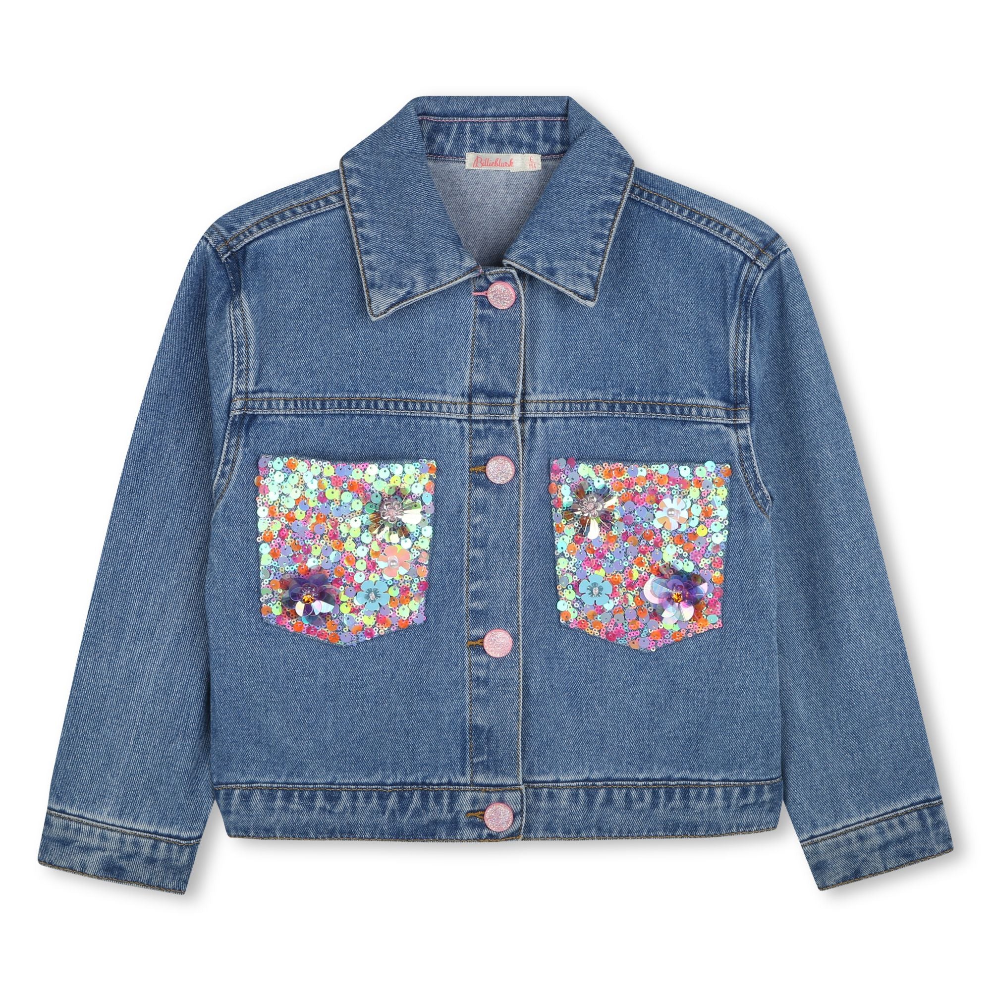Billieblush Women's Denim Jacket - Double Stone Wash & Brush Finish for Casual Outfits & Streetwear Fashion