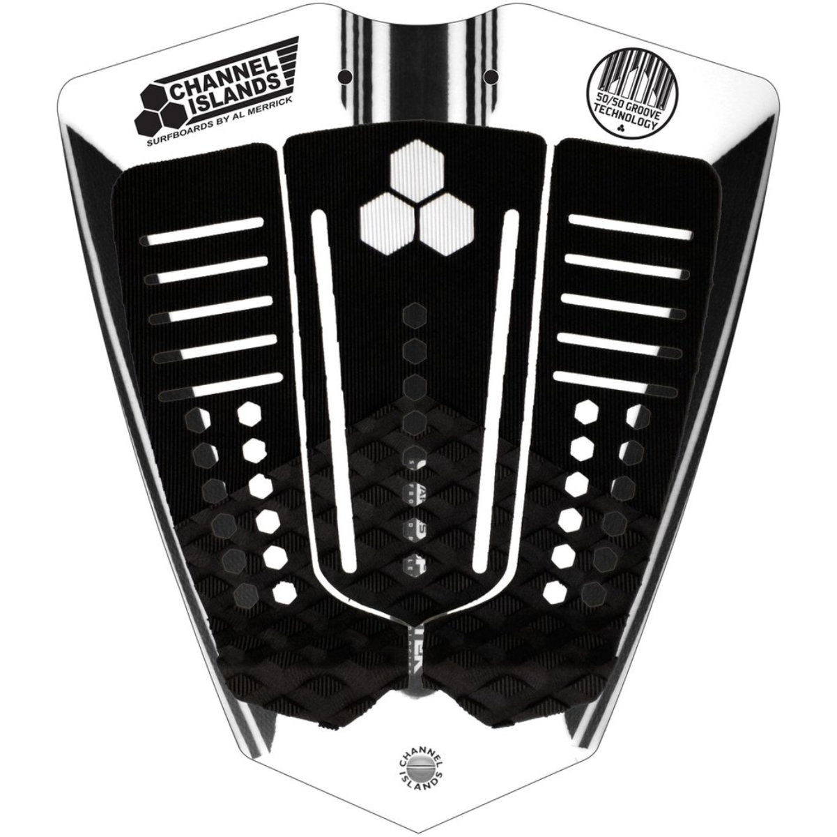 Channel Islands 50/50 Groove Traction Deck Pad - Black - Non-Slip Surfboard Traction for Enhanced Grip & Performance - Perfect for Surfing, Paddleboarding & Water Sports
