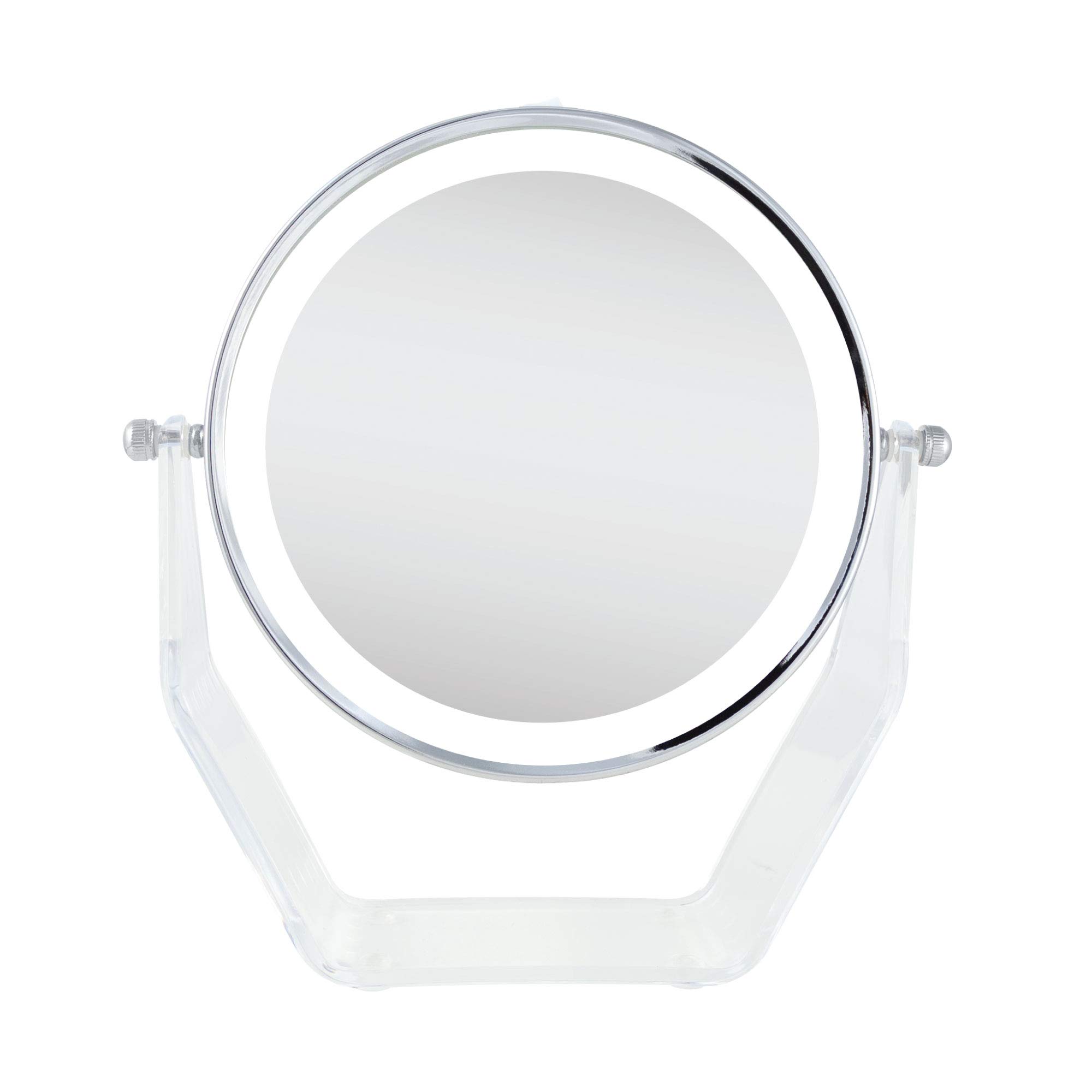 Zadro 8X/1X Magnifying LED Vanity Mirror with Swivel Acrylic Base - Polished Chrome Makeup Mirror for Bedroom, Bathroom & Dressing Table | Perfect for Makeup Application, Skincare Routine & Grooming