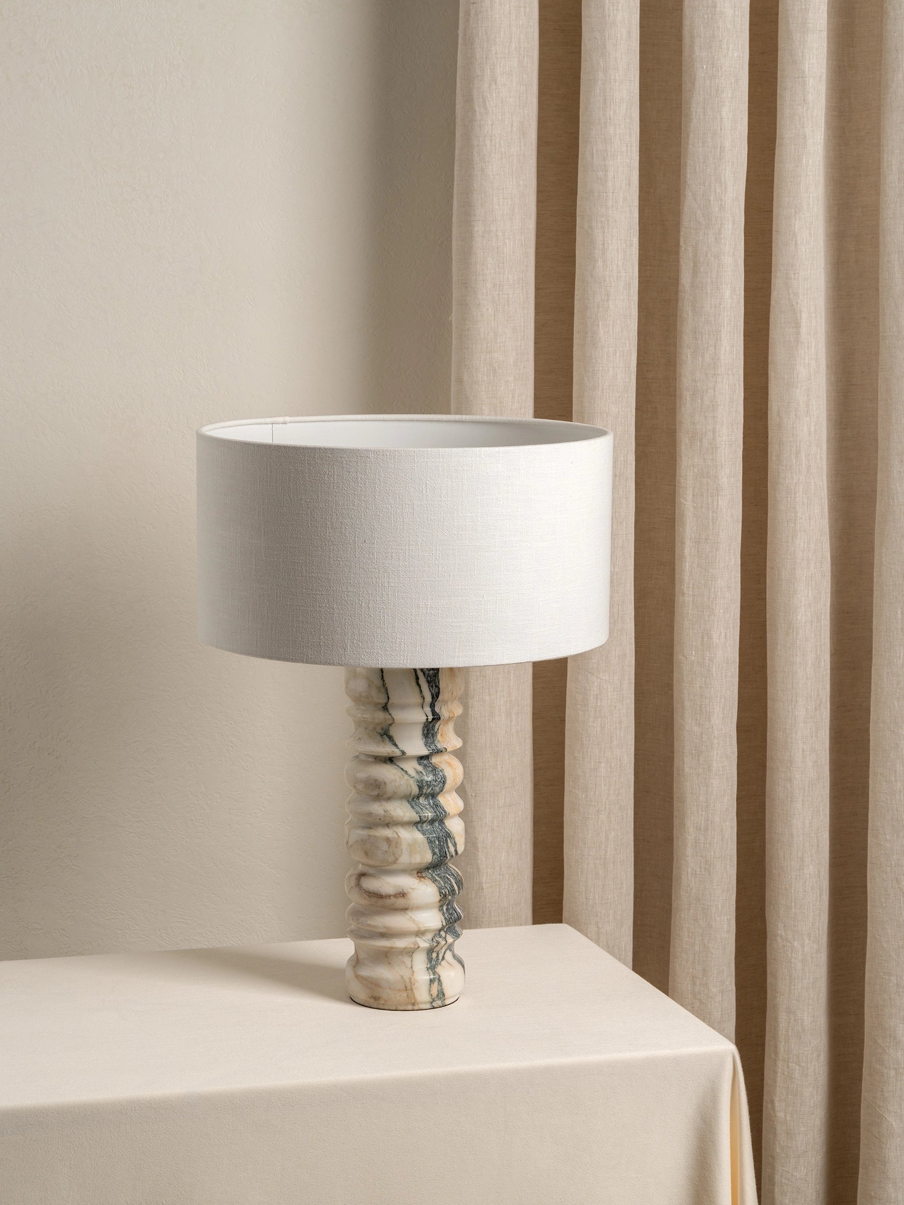 Renee Large Viola Calacatta Marble Table Lamp - Elegant Home Decor for Living Room, Bedroom & Office Lighting