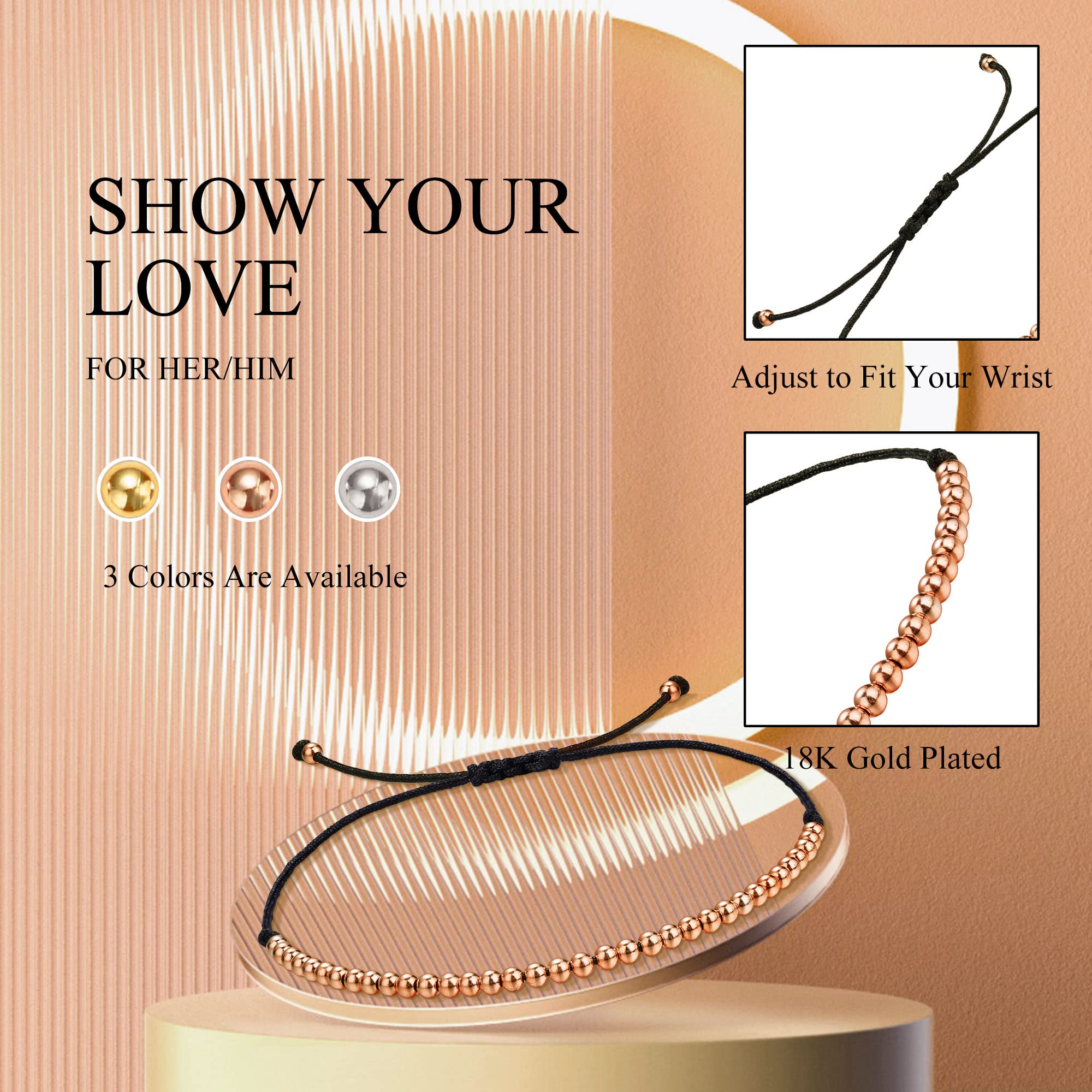 Adjustable Birthday Bracelets for Women & Teen Girls - Silver, Gold & Rose Gold Beaded Link Bracelet - Thoughtful Gifts for Daughter, Girlfriend, Wife, Sister & Best Friend - Perfect for Birthdays, Christmas & Special Occasions - Jewelry for Everyday Wear, Parties & Celebrations (14th to 35th Birthday Gifts)