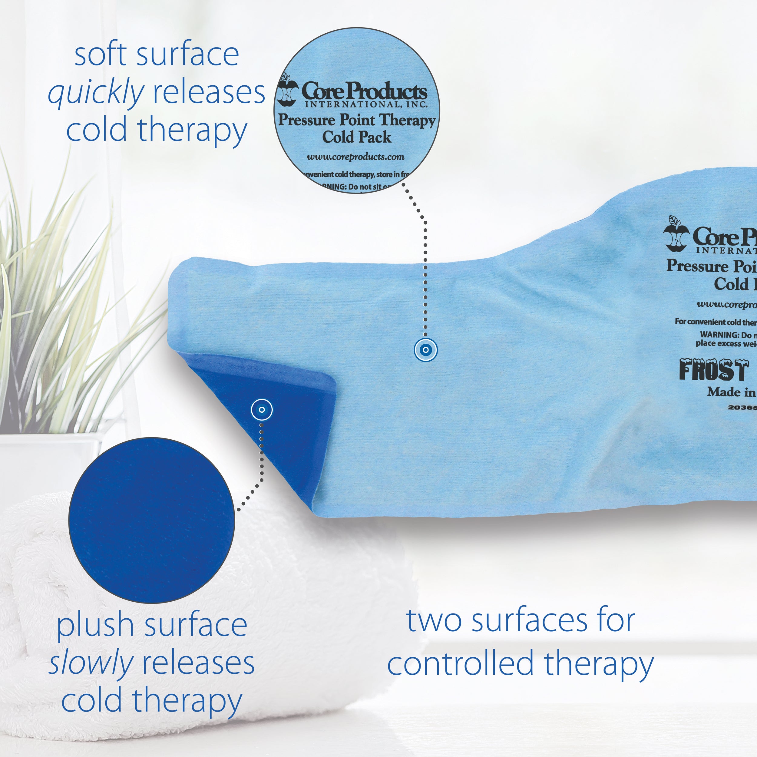 Dual Comfort Pressure Point Cold Therapy Pack for Pain Relief - Reusable Gel Ice Pack for Headache, Muscle Soreness, Sports Injuries & Post-Surgery Recovery