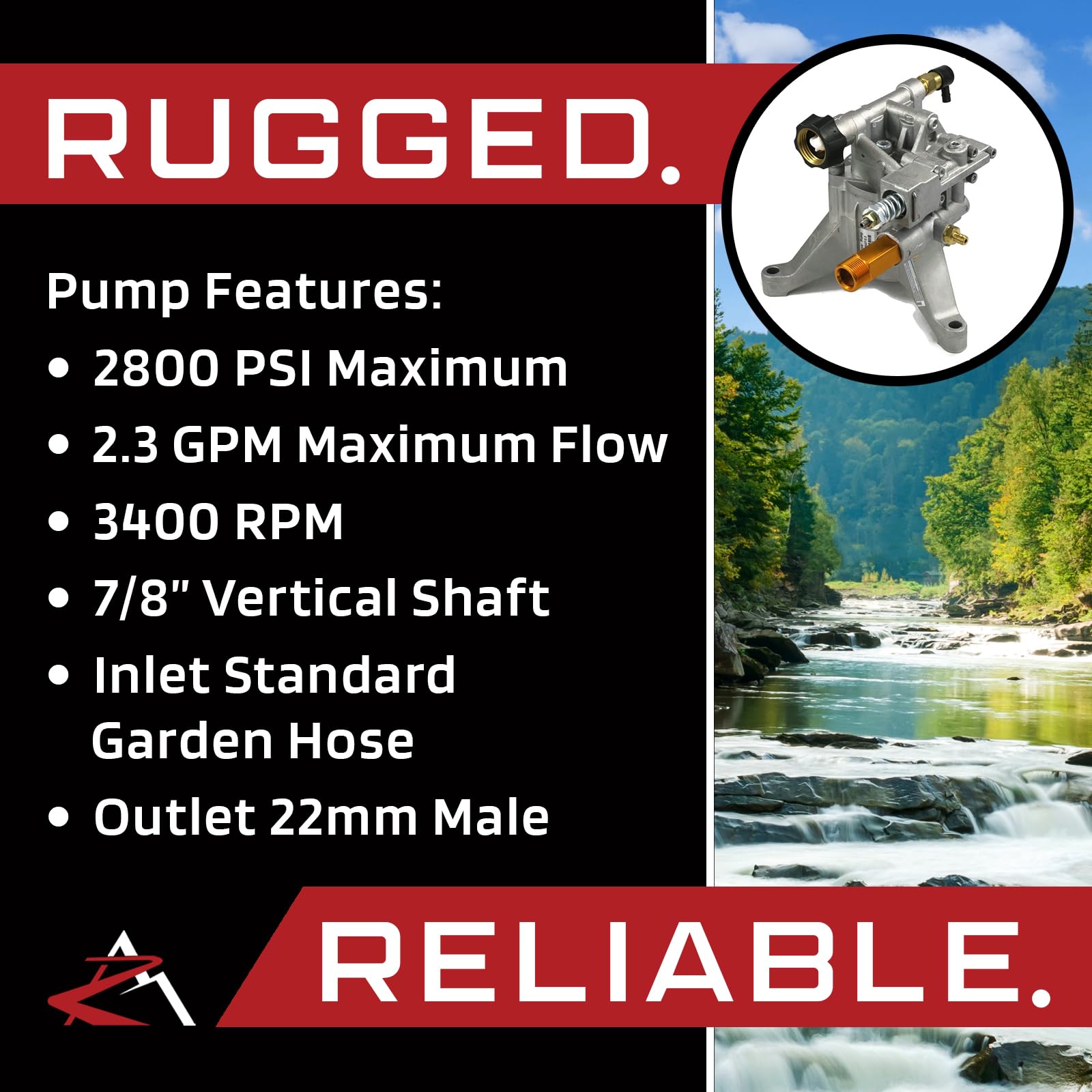 2800 PSI High Pressure Washer Pump - Compatible with Sears Craftsman 580.752501 & 580.752521 - Perfect for Home Cleaning, Driveway Washing, and Outdoor Surface Maintenance
