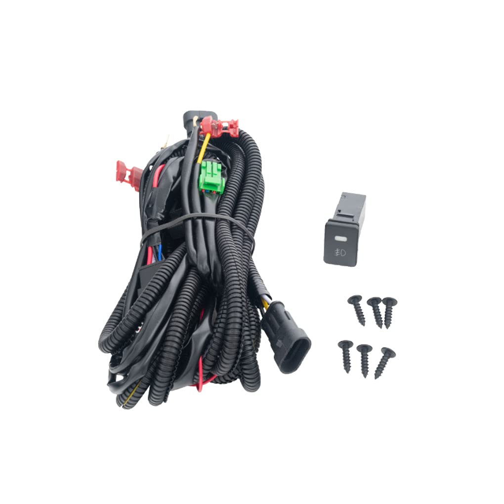 2016-2018 Toyota Prius LED DRL Fog Light Assembly with Switch - Direct Replacement Bumper Lamps for Improved Visibility in Rain & Fog Driving Conditions