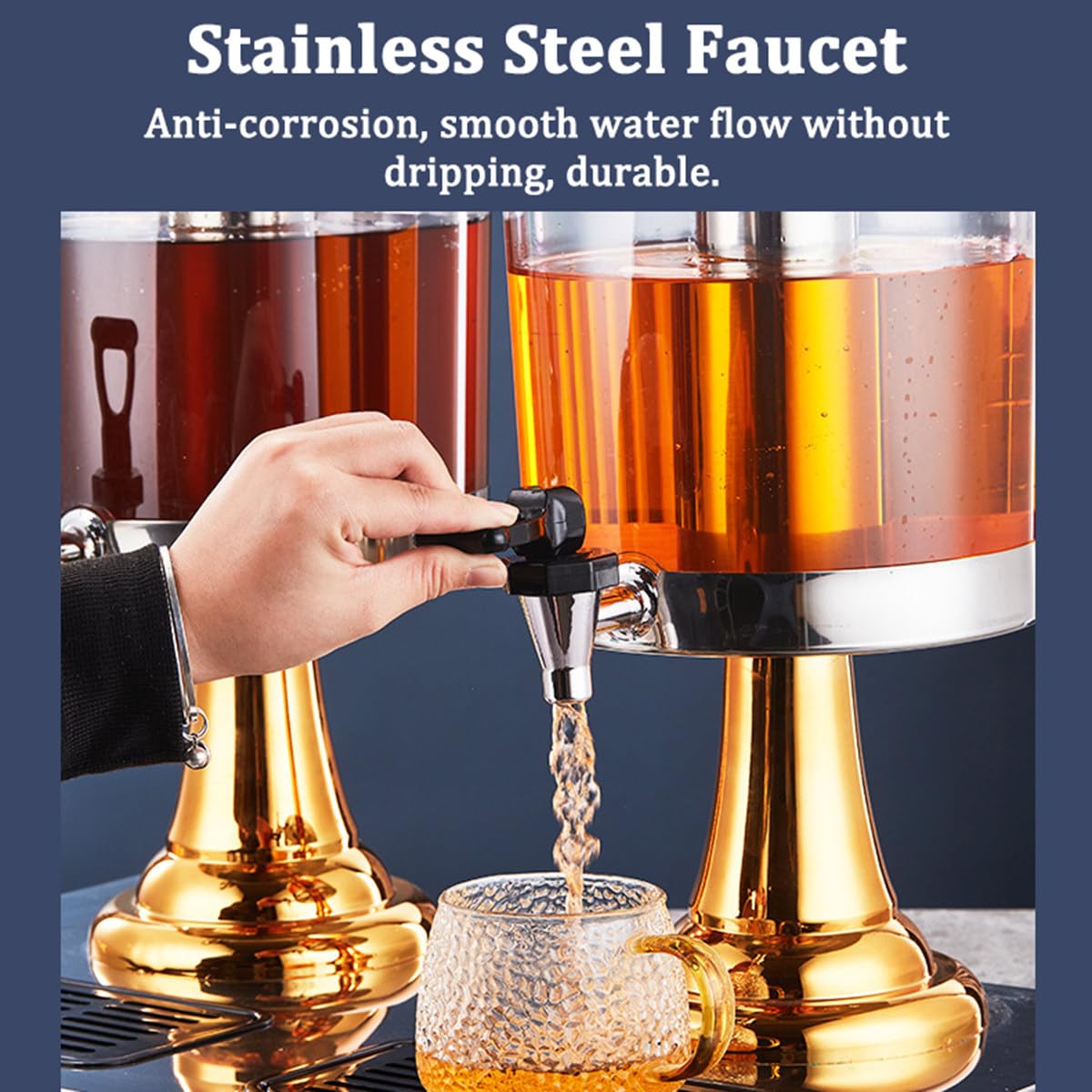 OLSKFUH Transparent Beverage Dispenser - Large Capacity Drink Container with Tap for Commercial & Home Use | Perfect for Parties, Restaurants, and Family Gatherings