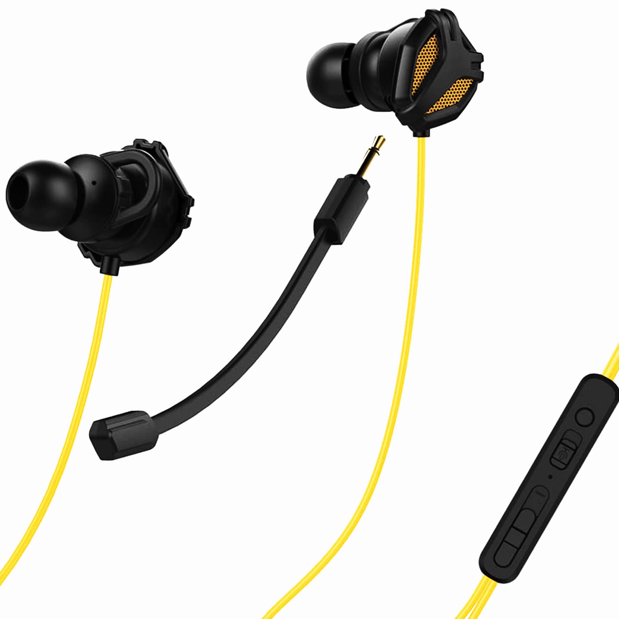 SPE-G9 Lightweight Gaming Earbuds with Single Driver & Dual Microphone | 3.5mm Wired Headphones with 1.5m Cable | Noise Isolation In-Ear Design for PC, Mobile, Xbox, PS5, PS4, Nintendo Switch | Perfect for Competitive Gaming & Long Play Sessions (Yellow)