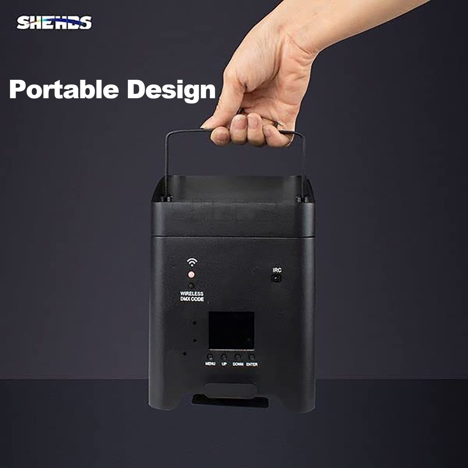 SHEHDS Rechargeable Wireless Stage Light - 6x18W RGBWA+UV Par Can DJ Lights with Remote, APP & DMX512 Control | 8800mAh Battery for Concerts, Parties, and Nightclubs