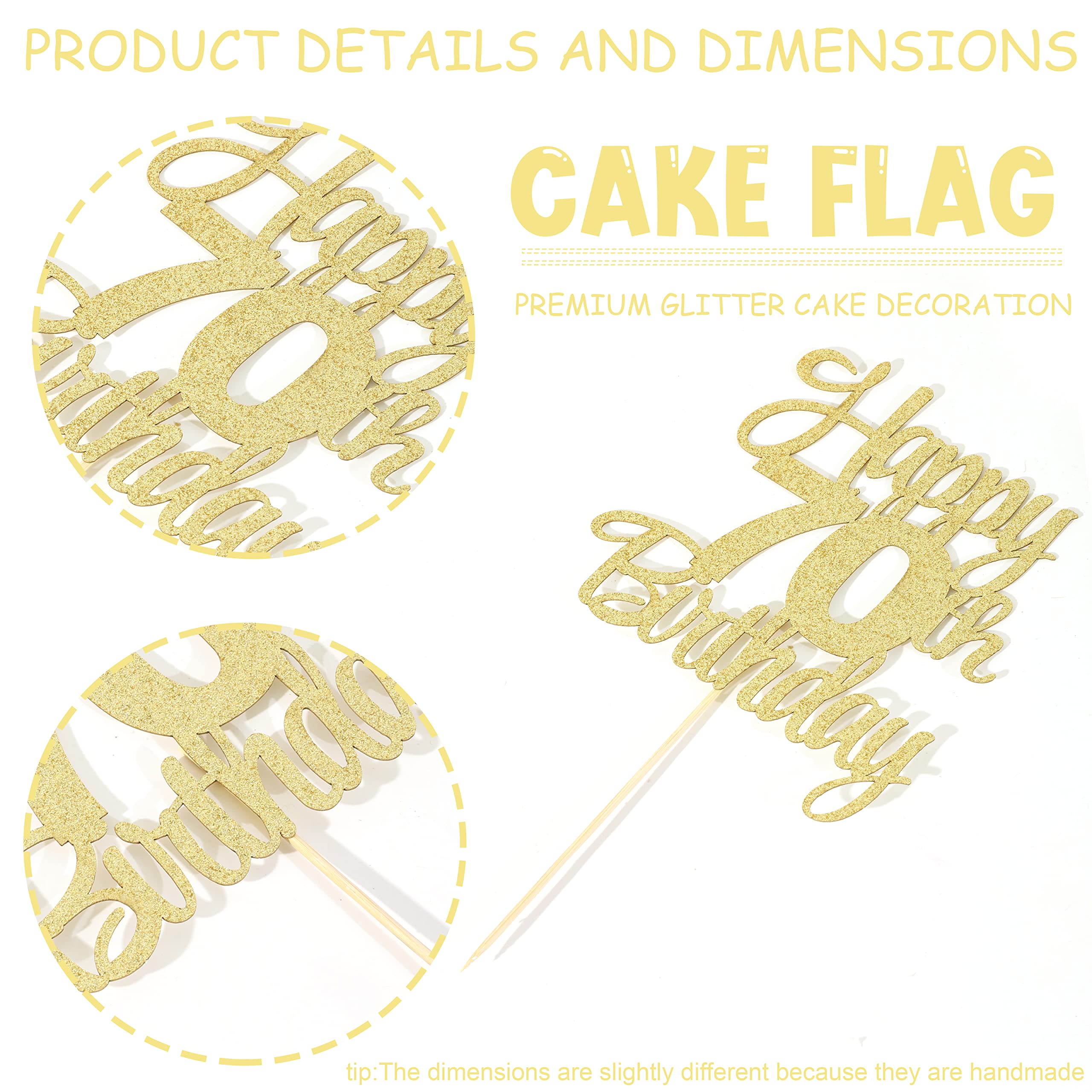 70th Birthday Cake Topper Gold - Elegant 70th Anniversary Cake Decorations for Women & Men | Perfect for Milestone Birthday Parties, Retirement Celebrations & Golden Anniversary Events