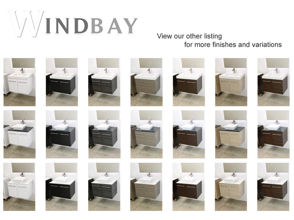 Wall Mount Floating Vanity Sink Set - Dark Grey Bathroom Vanity with White Countertop for Modern Homes