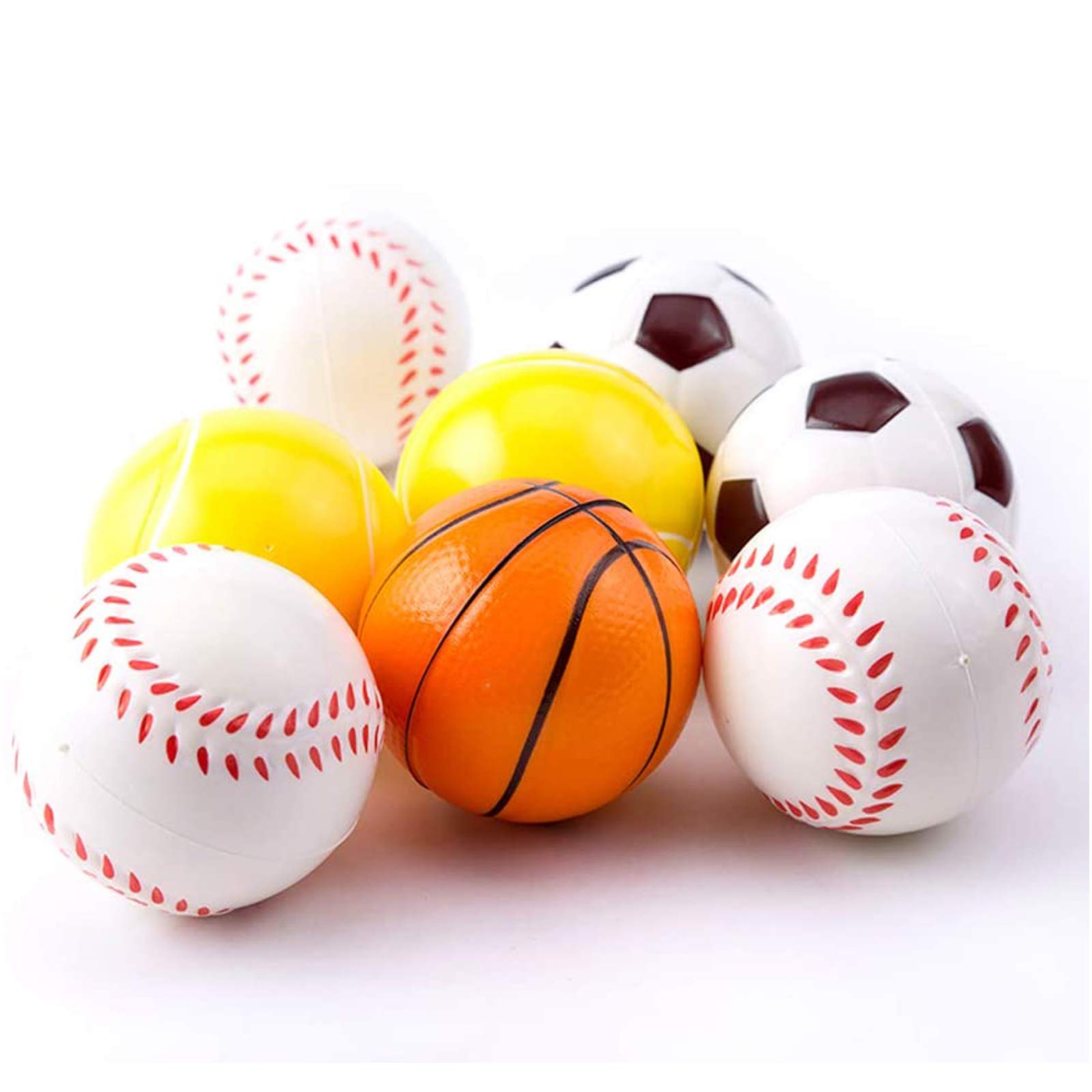 24 Pack 2.5 Inch Foam Sports Balls - Mini Stress Relief Balls for Soccer, Basketball, Tennis & Baseball | Squishy Sensory Toys for Kids Anxiety, Classroom Activities, Party Favors & Office Stress Relief | Perfect for Fidgeting, Therapy & Fun Games