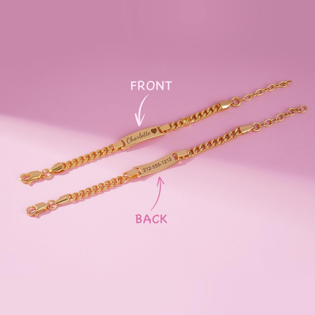 Personalized Adjustable 18K Gold-Plated Baby Name Bracelet for Girls - Custom Toddler Jewelry Gift for Birthdays, Baptism & Special Occasions | Perfect for Newborns, Christenings & First Birthday Celebrations