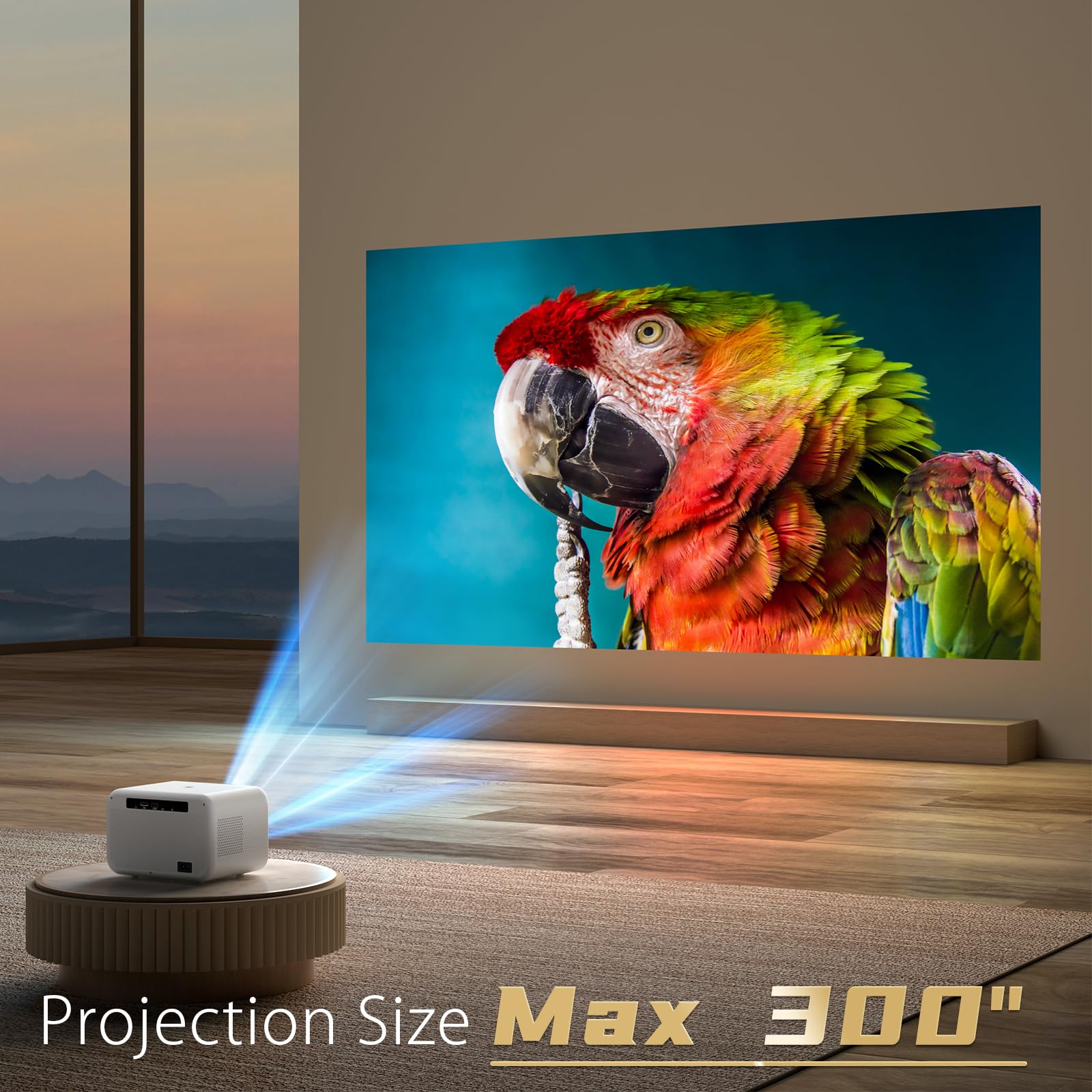 4K Mini Projector 20000lm with WiFi & Bluetooth - Native 1080P FHD Portable Outdoor Movie Projector up to 300