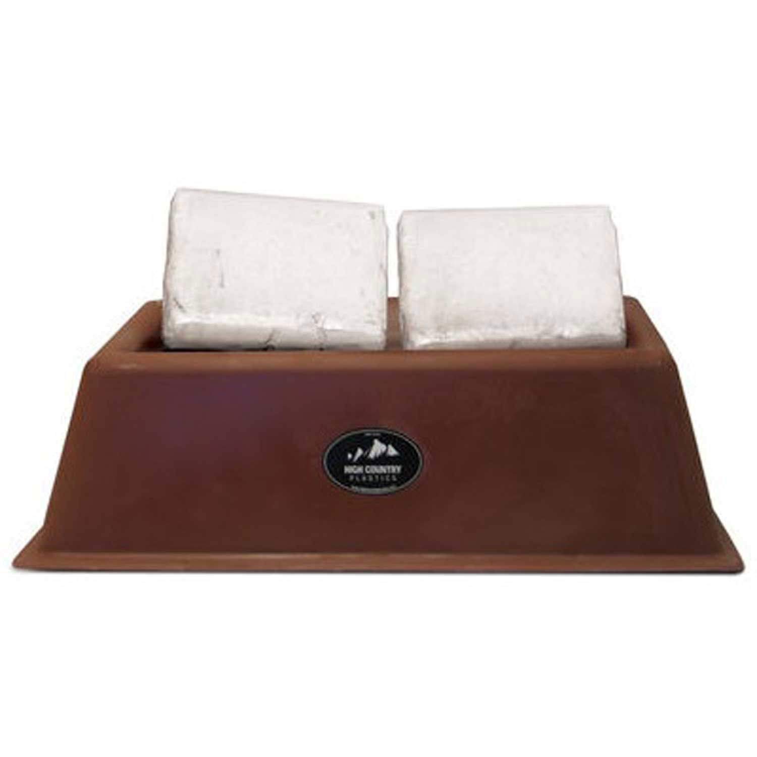 High Country Plastics Double Salt Block Holder for Livestock - Durable & Weatherproof Mineral Feeder for Horses, Cows & Goats - Perfect for Pastures, Barns & Farms