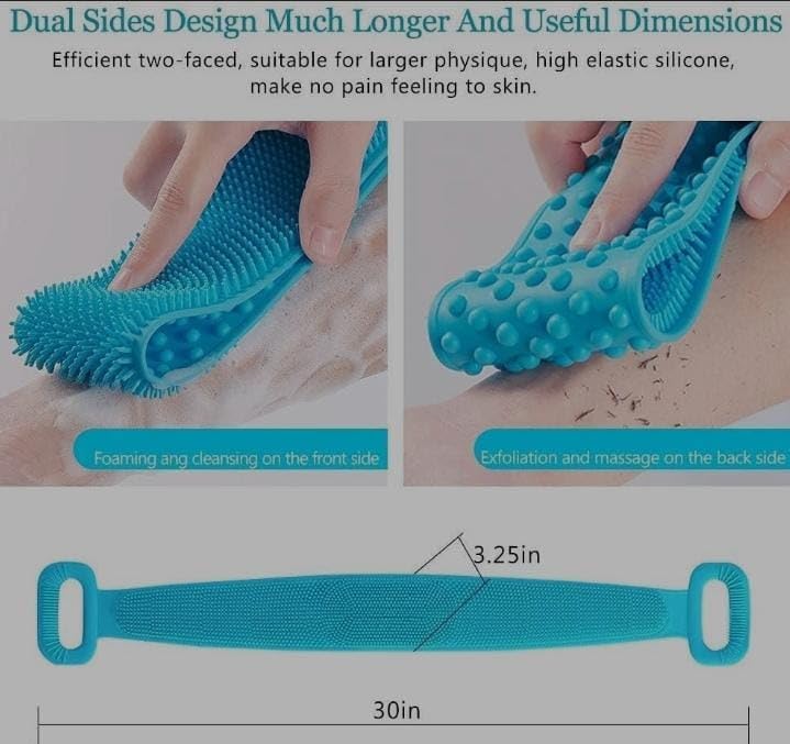 Multicolor Silicone Body Scrubber - Soft Bath Brush for Deep Cleaning & Massage, Shower Belt with Dispenser for Men & Women - Perfect Bathroom Accessory